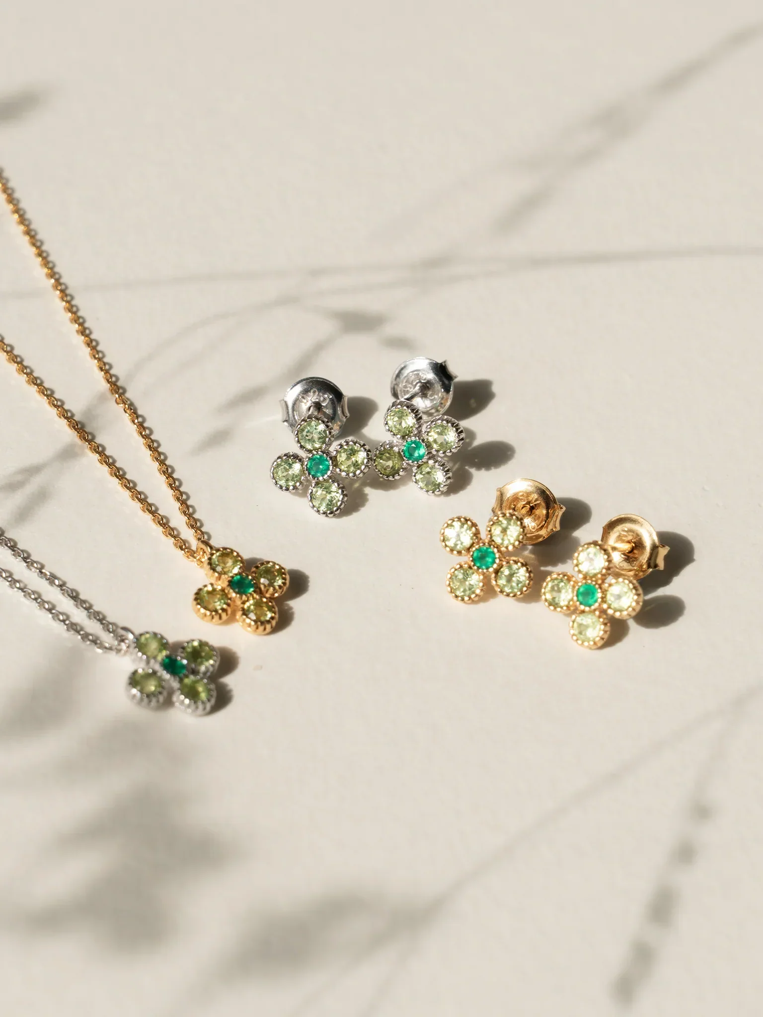 EMBRACE JEWELLERY | Gem Bloom Studs With Peridot - Image 3