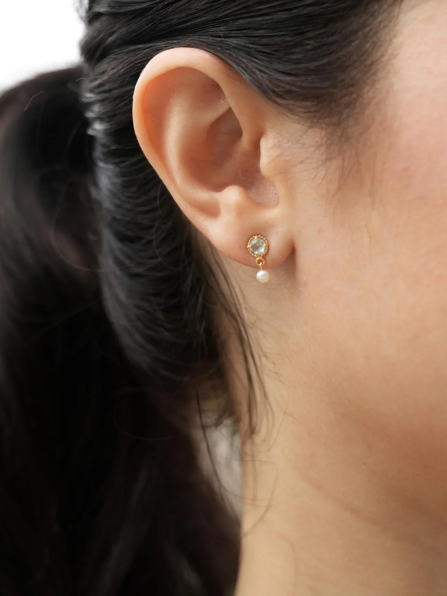 EMBRACE JEWELLERY | Pearl Whisper Drops With Blue Topaz - Image 4