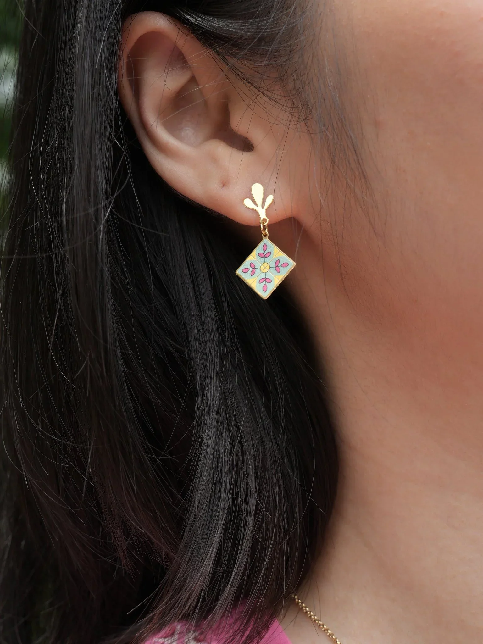 EMBRACE JEWELLERY | Peranakan Tile Earrings - Image 2