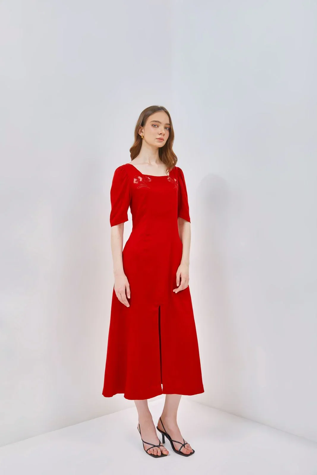 CAELI ECO LUXE | Embroidered Square Neck Dress - Image 6