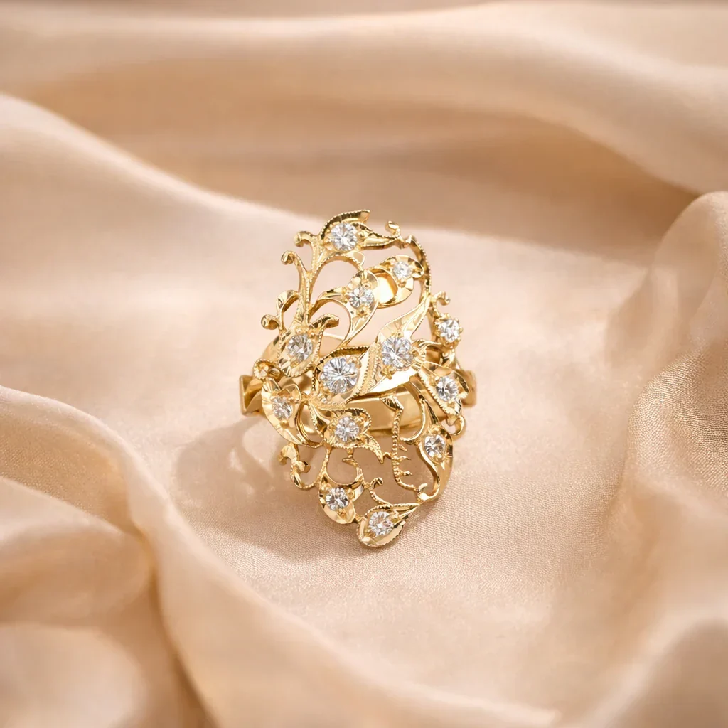 FOUNDATION JEWELLERS | Peranakan Bird Diamond Ring in 18K Yellow Gold (0.49ct)