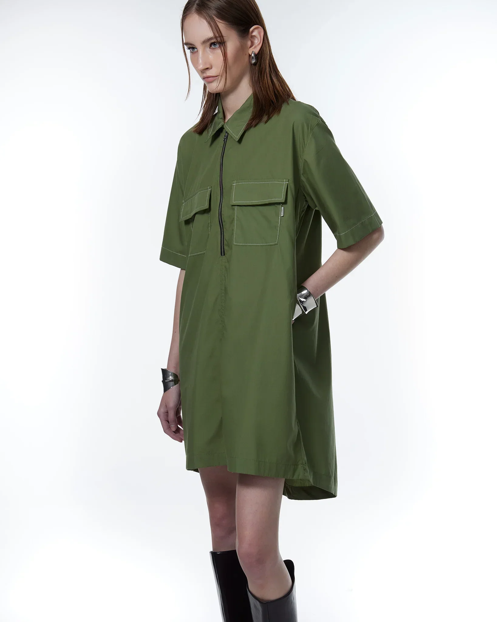 ROCK DAISY | Geri Boxy TENCEL™ Dress Forest - Image 3