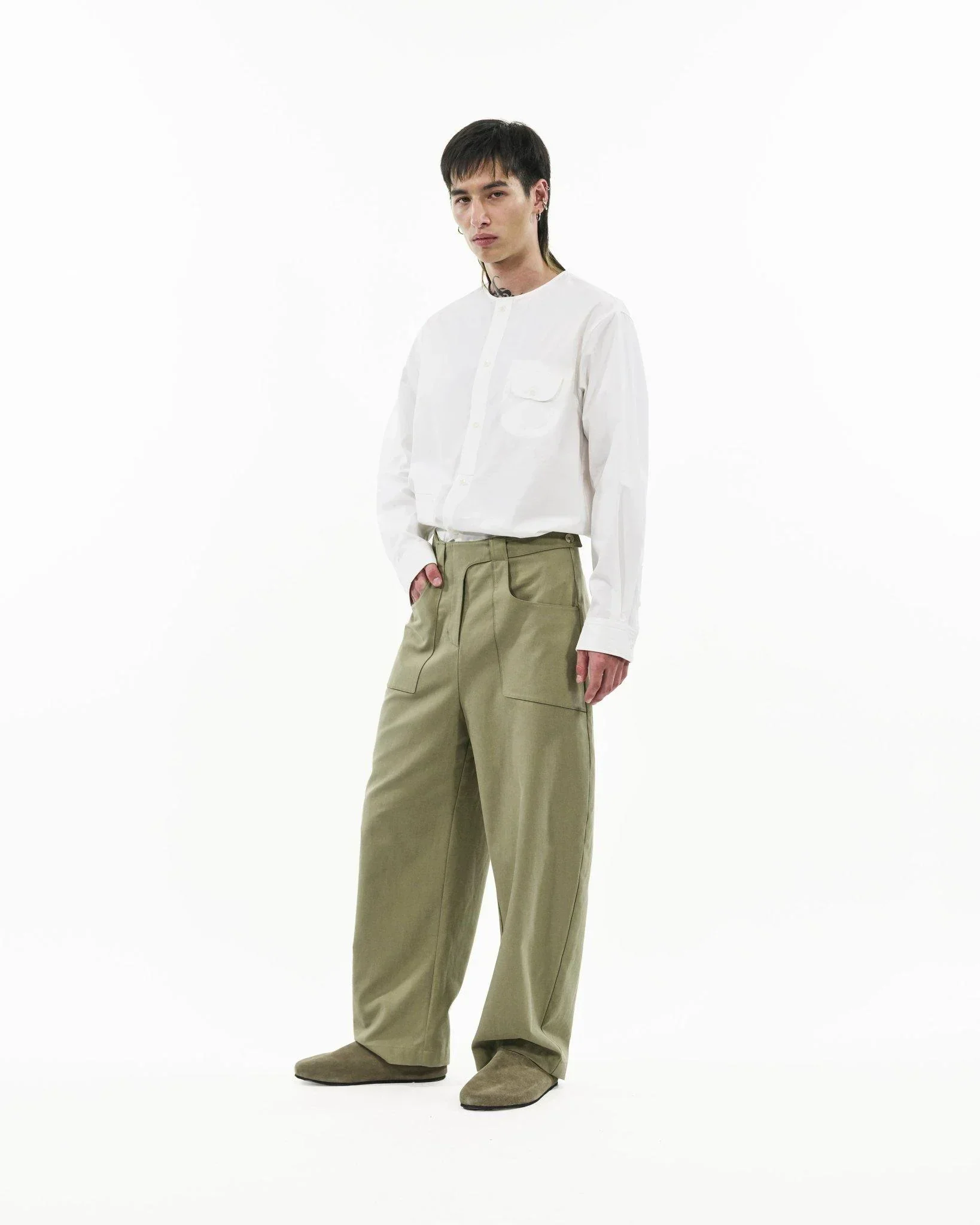GRAYE | Collarless Utility Shirt