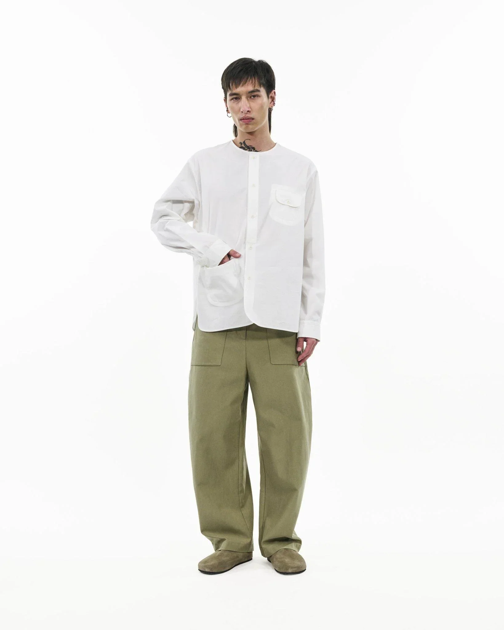 GRAYE | Collarless Utility Shirt - Image 3
