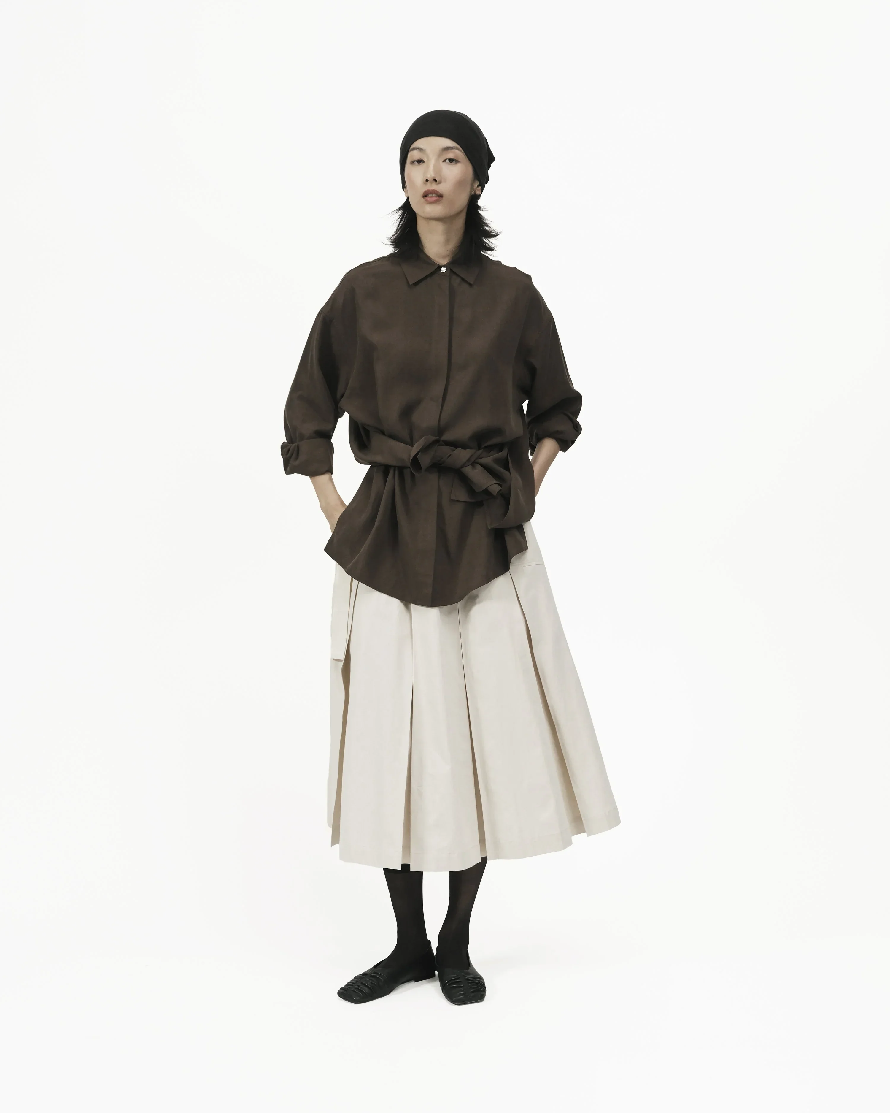 GRAYE | Fluid Knot Shirt - Brown