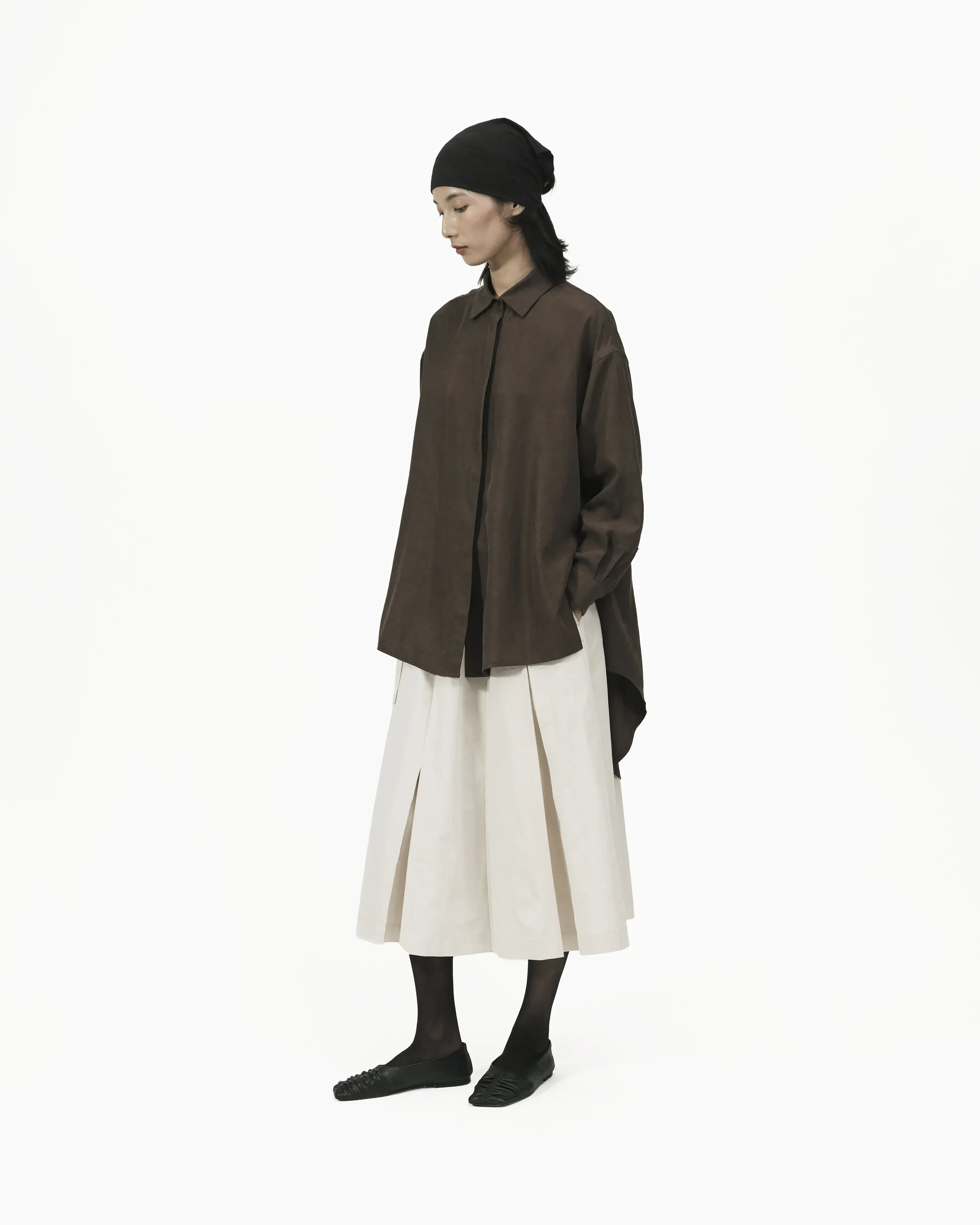 GRAYE | Fluid Knot Shirt - Brown - Image 4