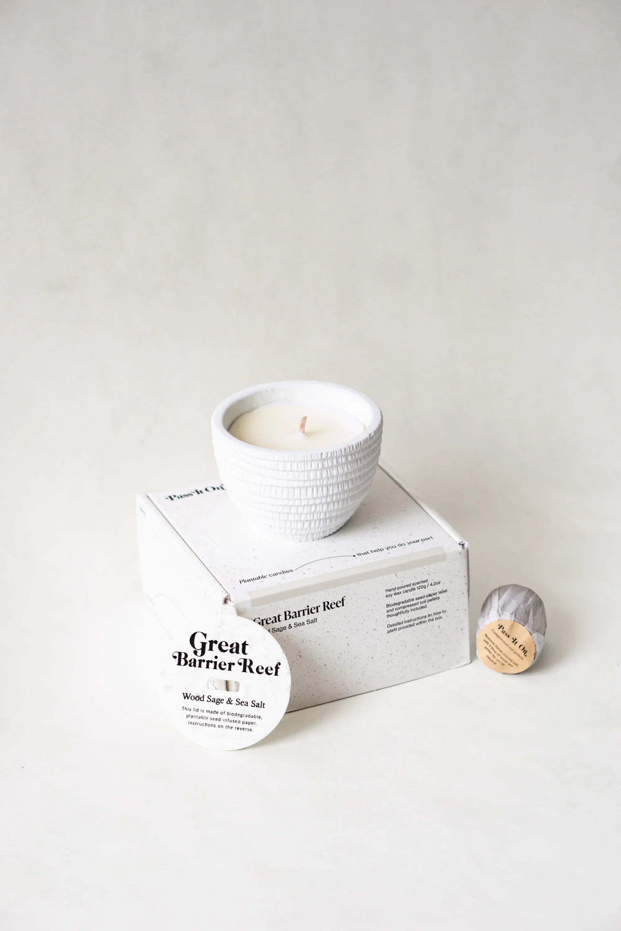 Great Barrier Reef, Wood Sage & Sea Salt Plantable Candles