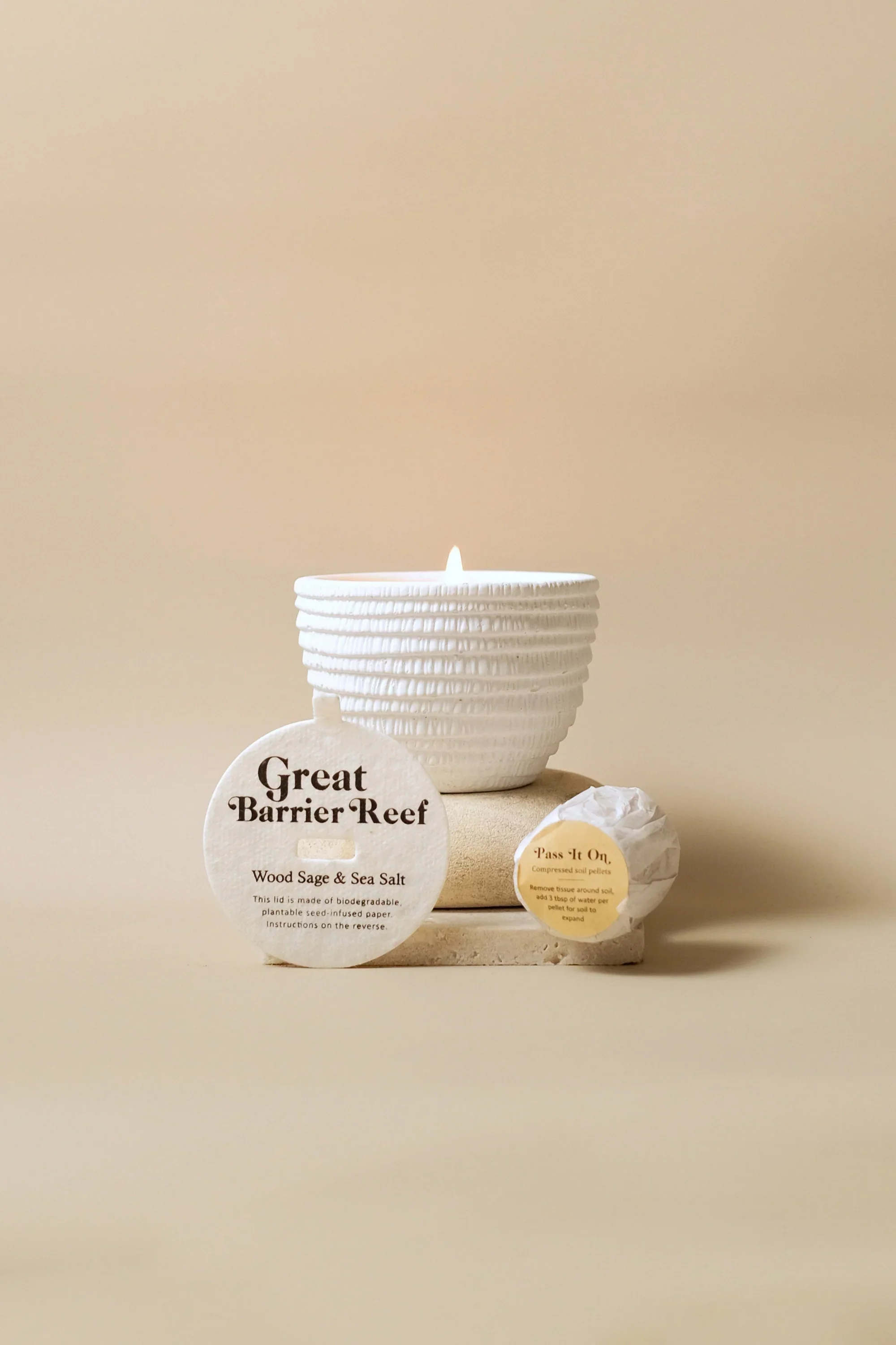 Great Barrier Reef, Wood Sage & Sea Salt Plantable Candles - Image 3