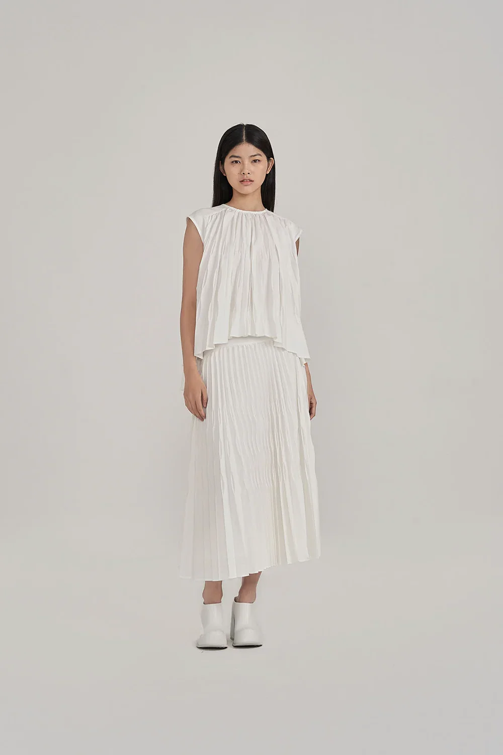 SABRINAGOH | Kaymen Pleat Top