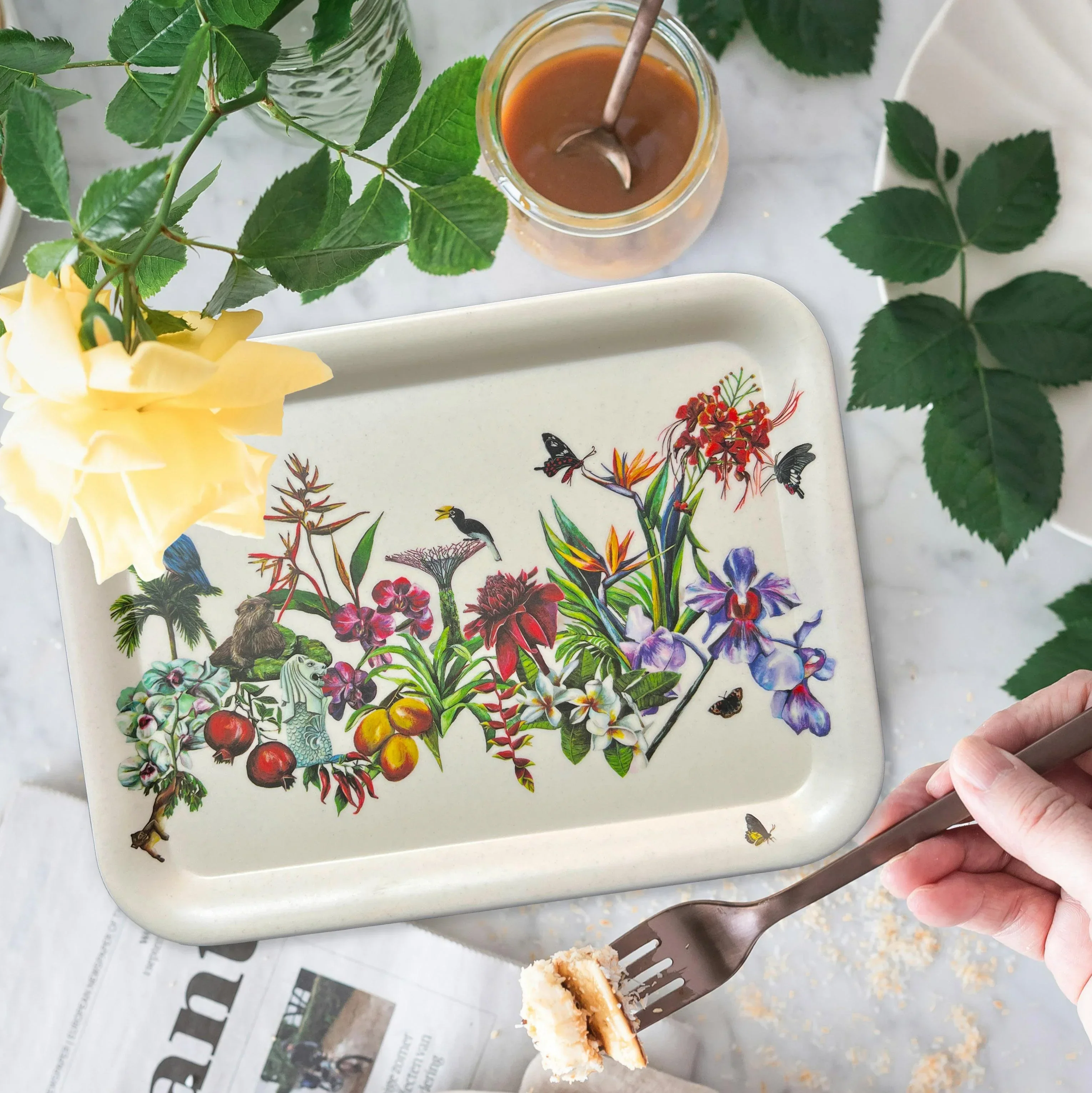 KELLY SER ATELIER | Bamboo Tray: City in Bloom - Image 2