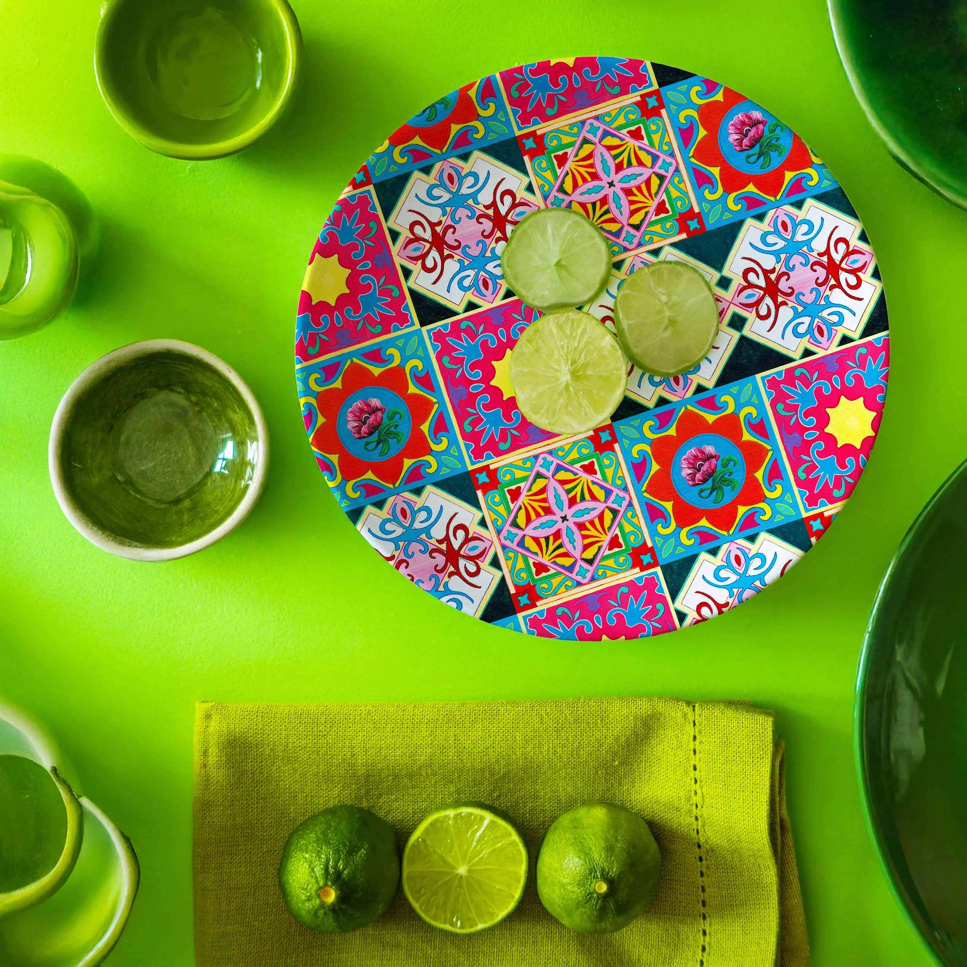 KELLY SER ATELIER | Heritage Tile Bamboo Plates Set - Image 4