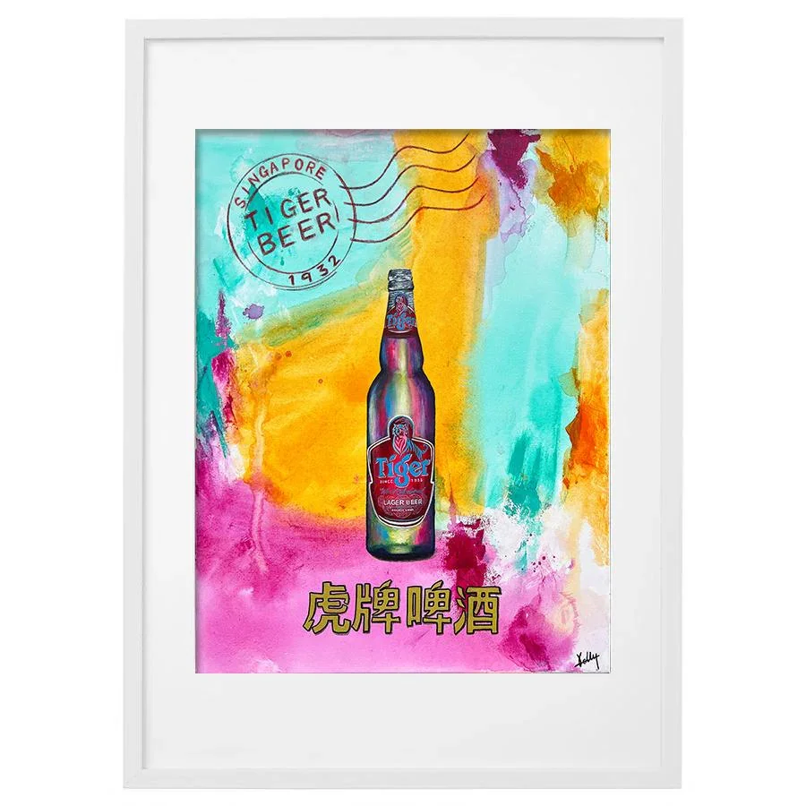 Not Just a Little Red Dot: Tiger Beer framed print