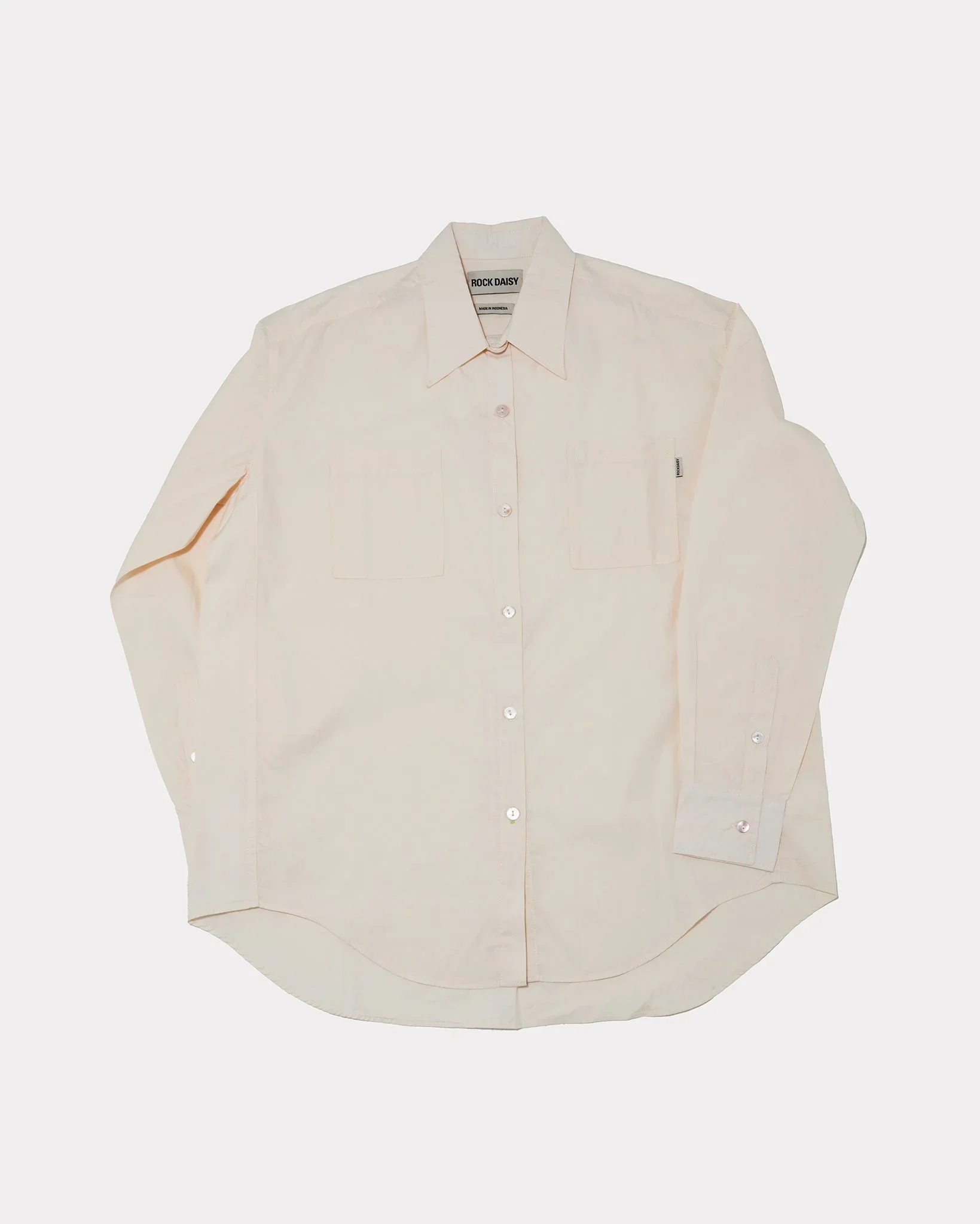 ROCK DAISY | Laura Oversized TENCEL™ Poplin Shirt Cream - Image 3
