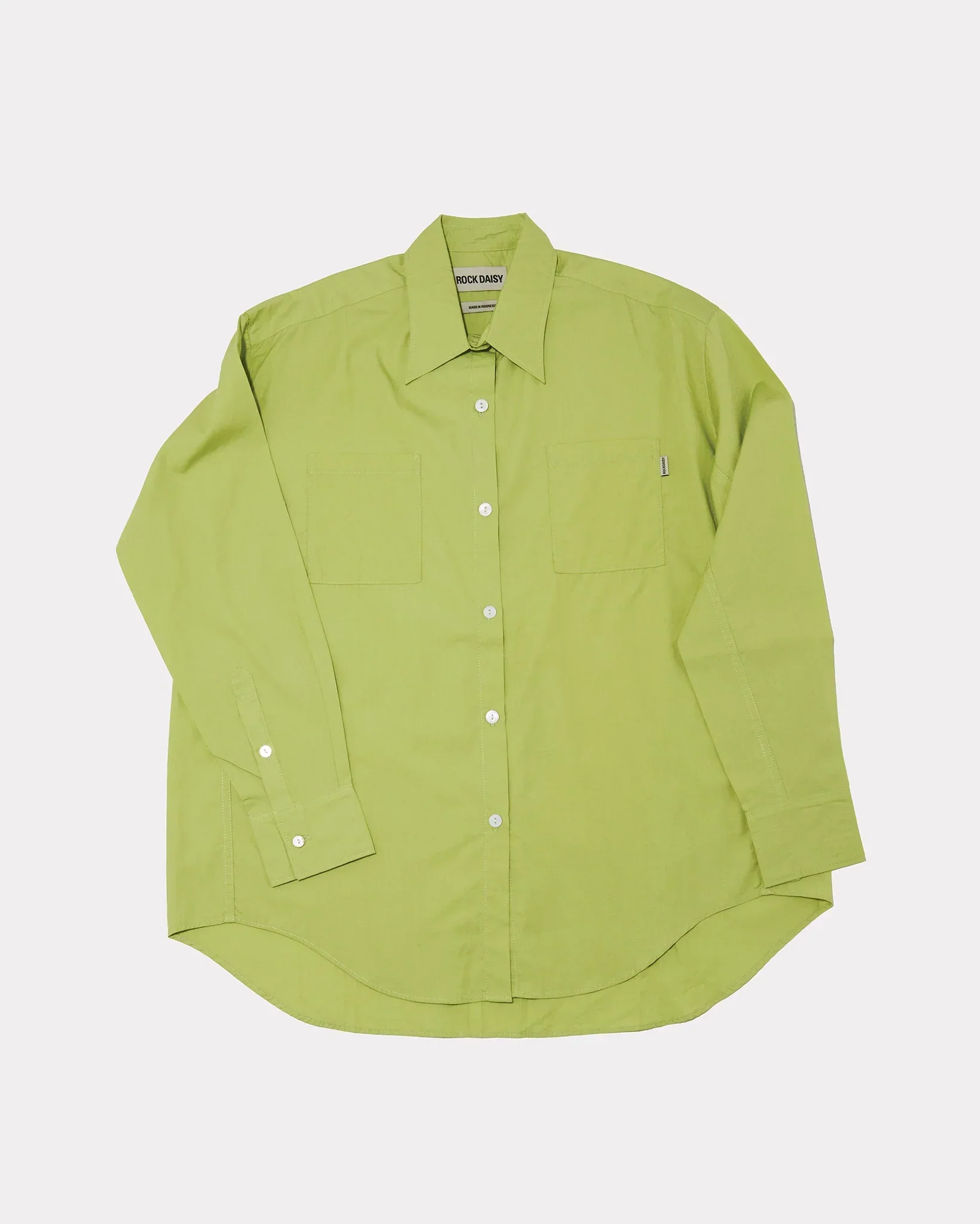 ROCK DAISY | Laura Oversized TENCEL™ Poplin Shirt Green - Image 4