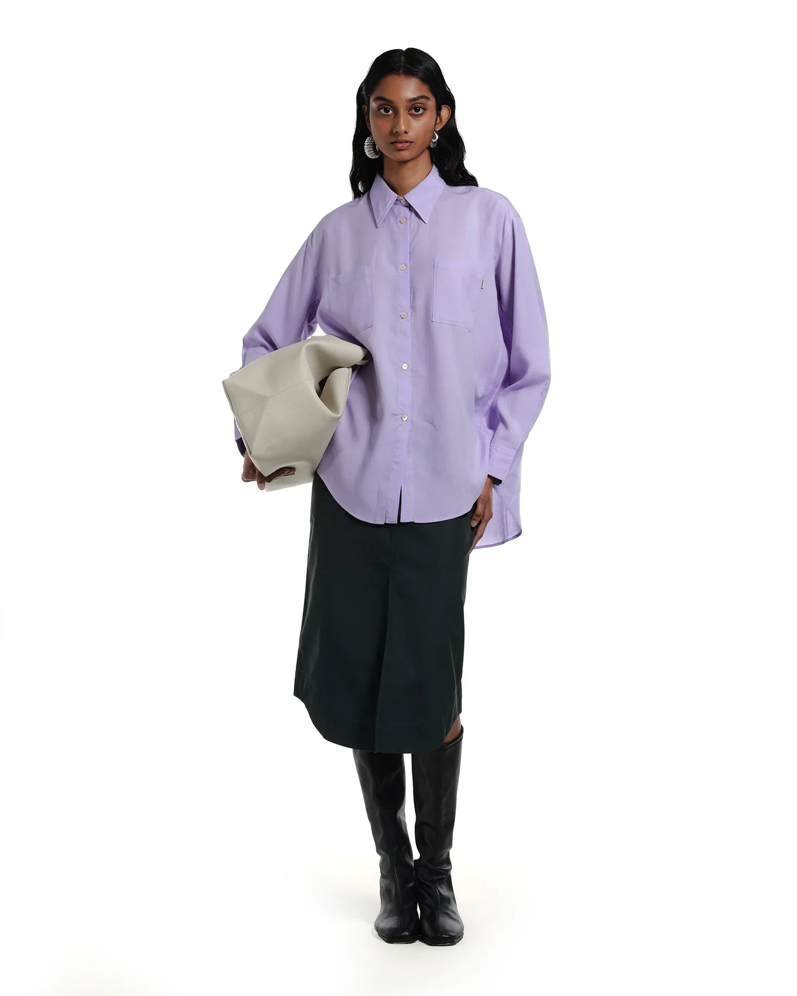 ROCK DAISY | Laura Oversized TENCEL™ Poplin Shirt Lavender