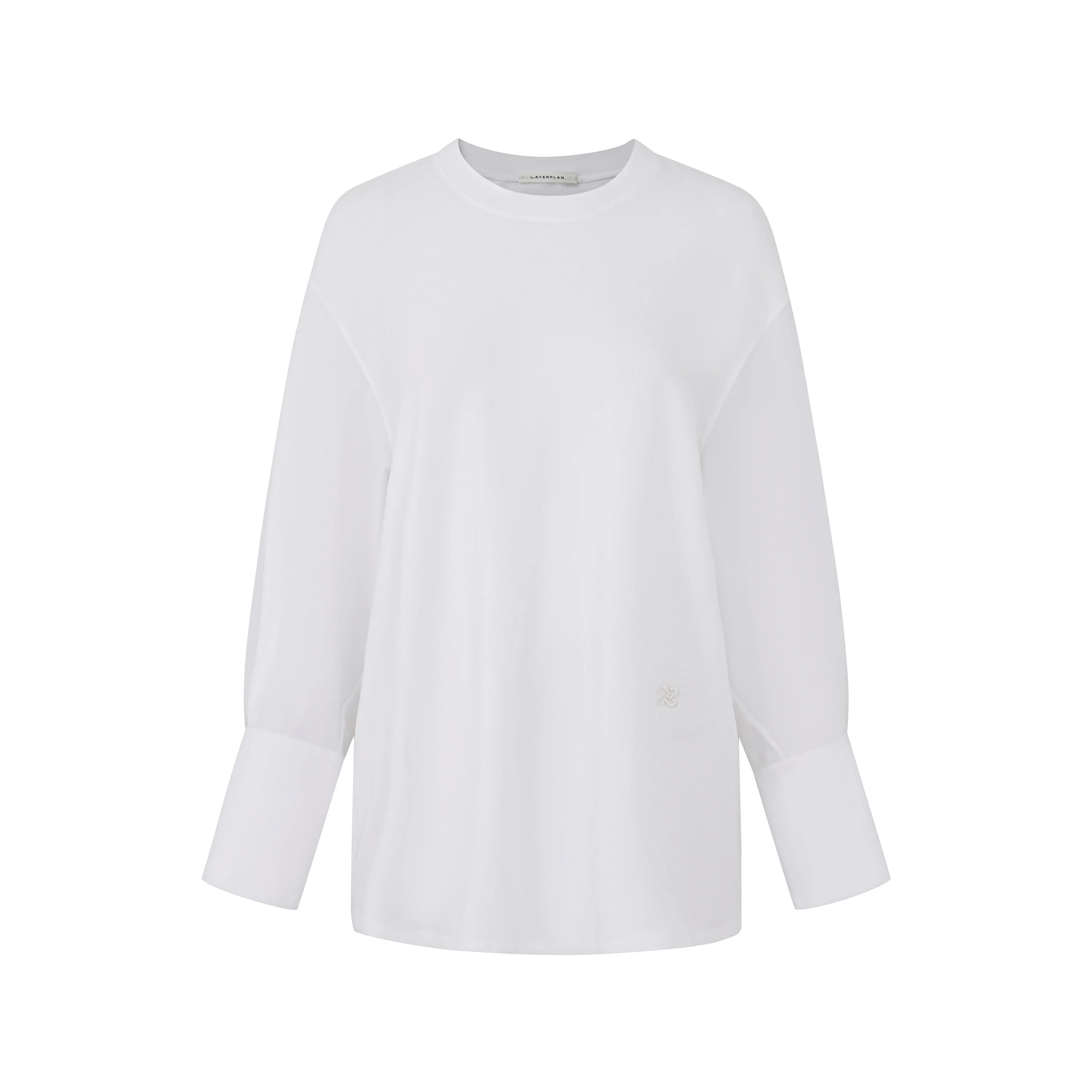 LAYERPLAN | Boyfriend Fit Tencel Blend Long Sleeve Top
