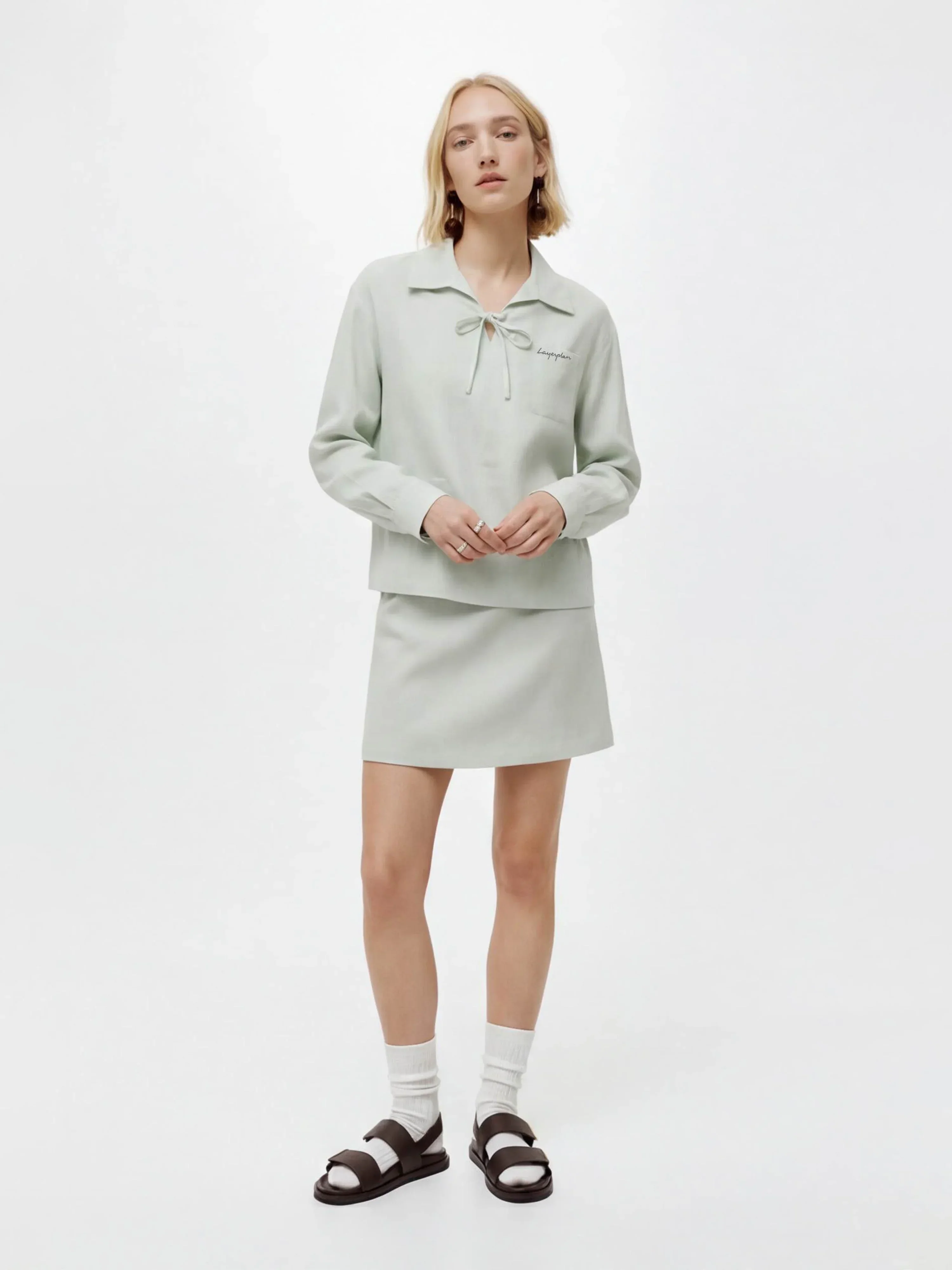 LAYERPLAN | Colette Embroidered Bow Blouse