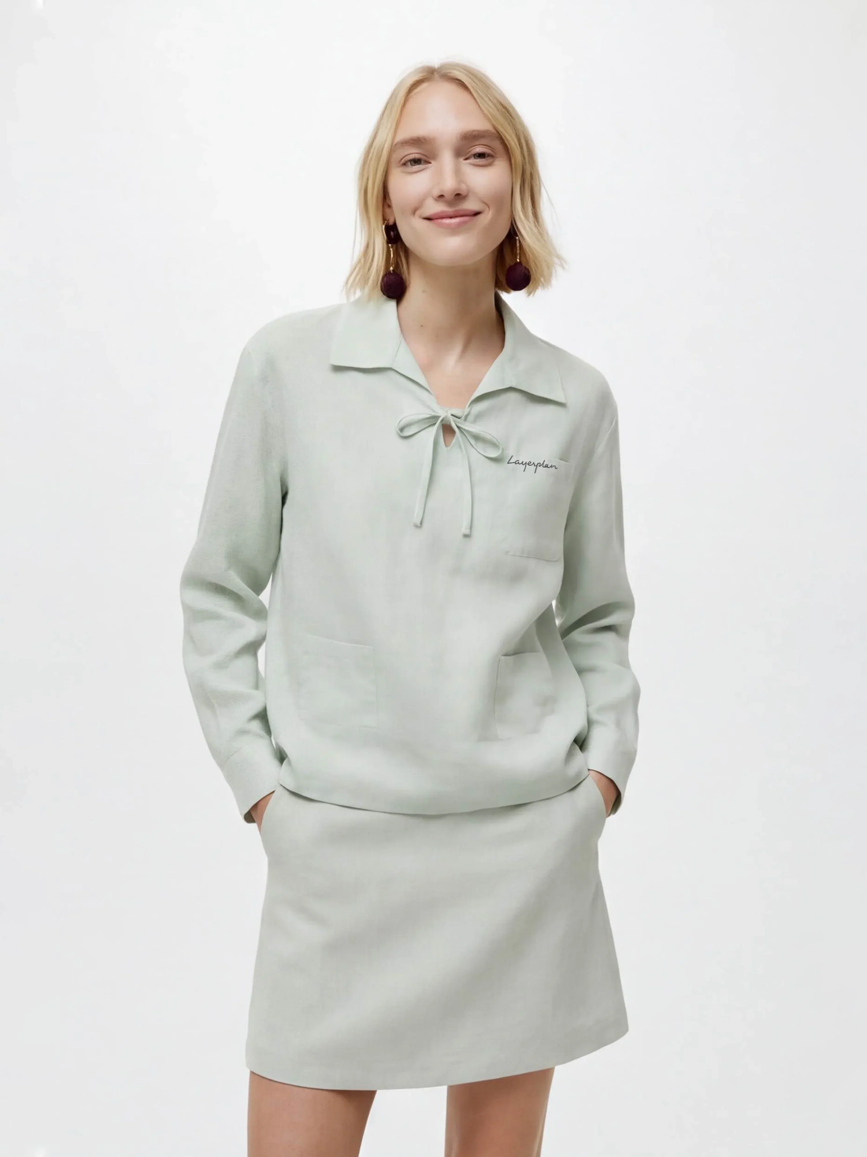 LAYERPLAN | Colette Embroidered Bow Blouse - Image 2
