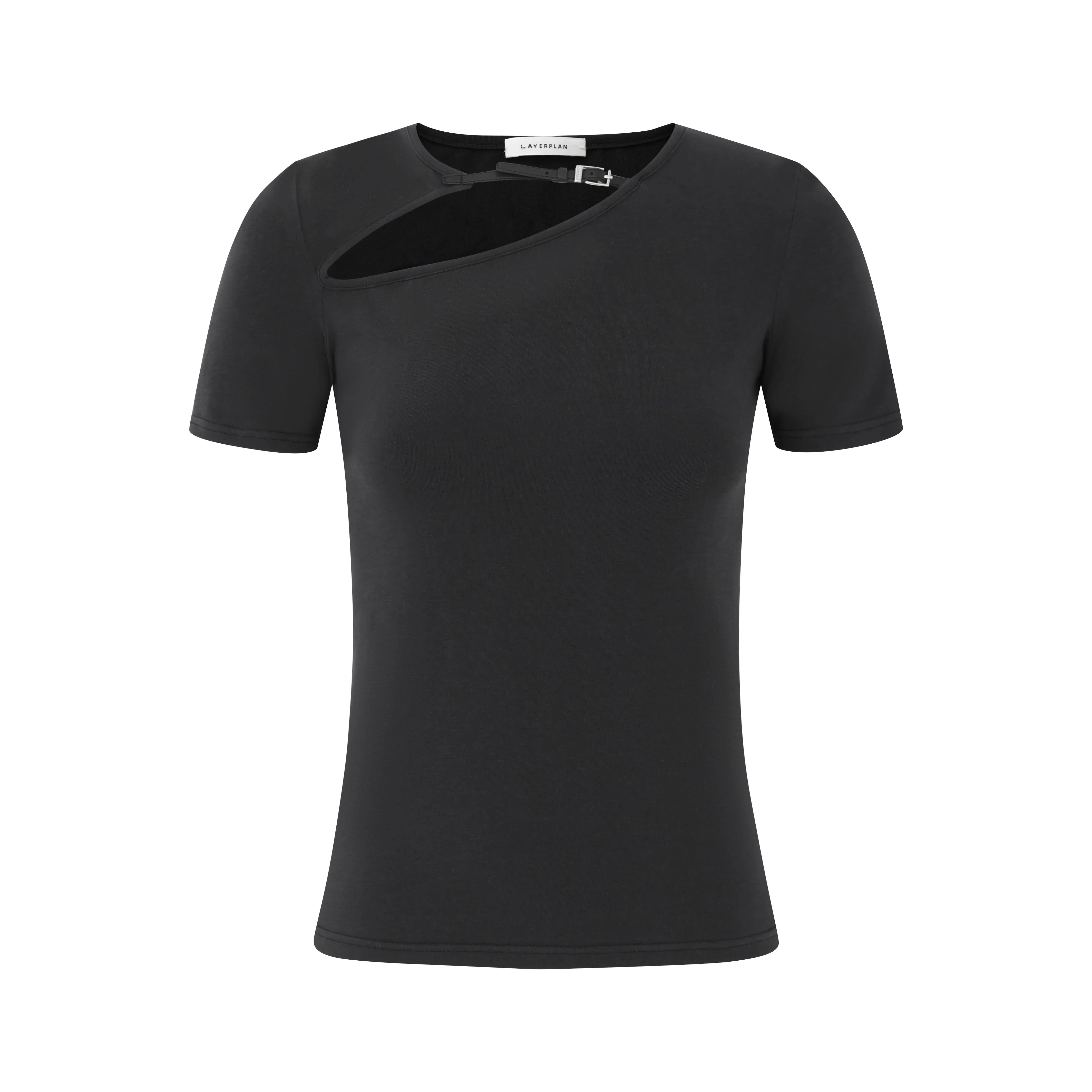 LAYERPLAN | Cotton Stretch Noa Buckle Cotton T-Shirt - Image 5