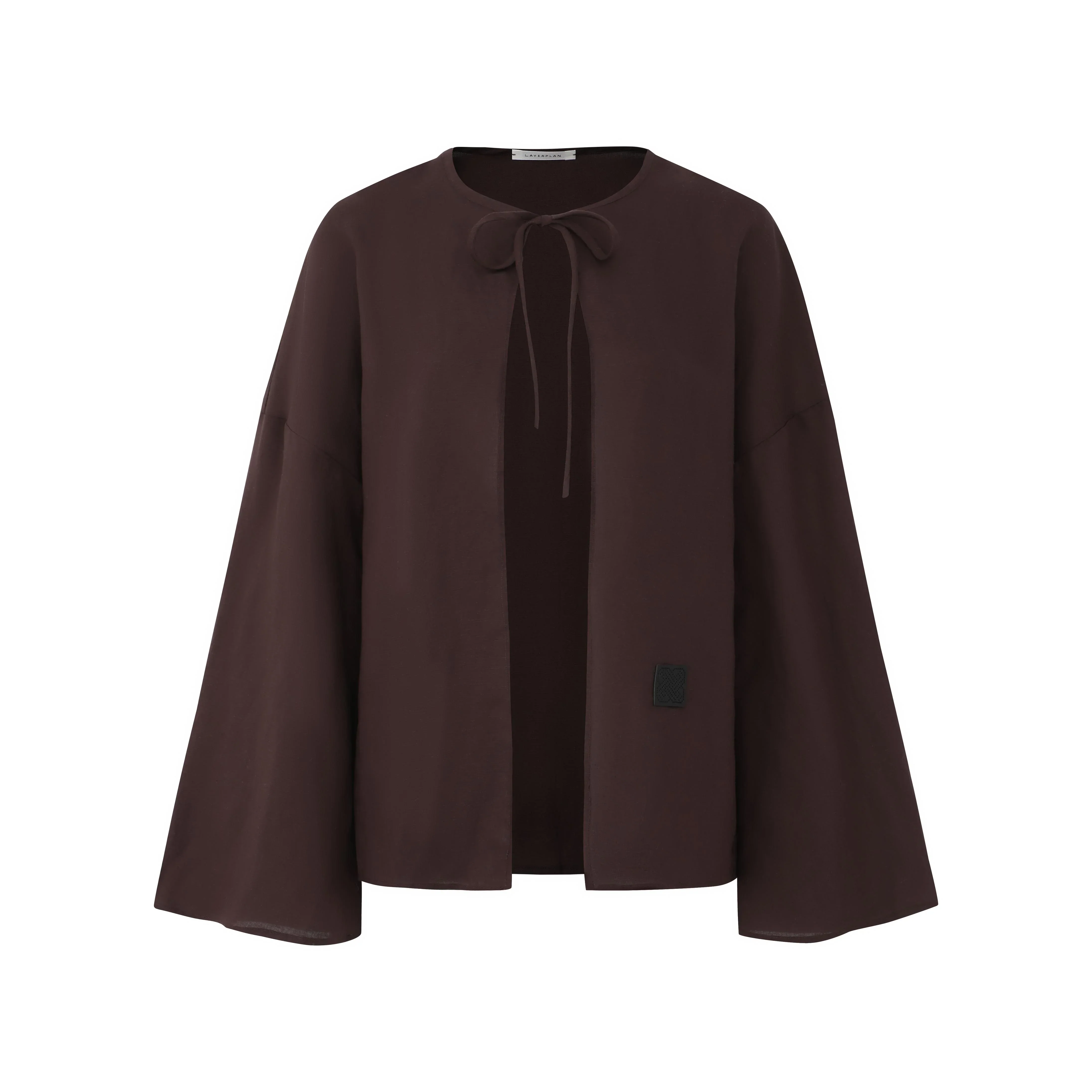 LAYERPLAN | Vinn Front Tie Line Jacket - Truffle - Image 3