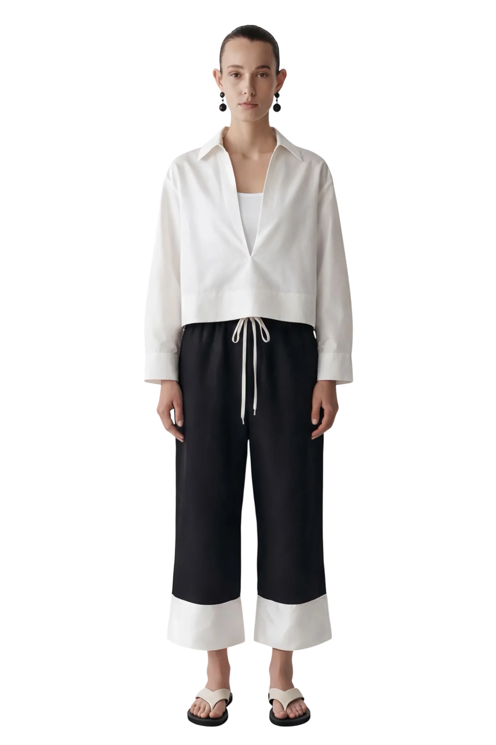 LAYERPLAN | Zerin Contrast Linen Drawstring Pants - Image 2