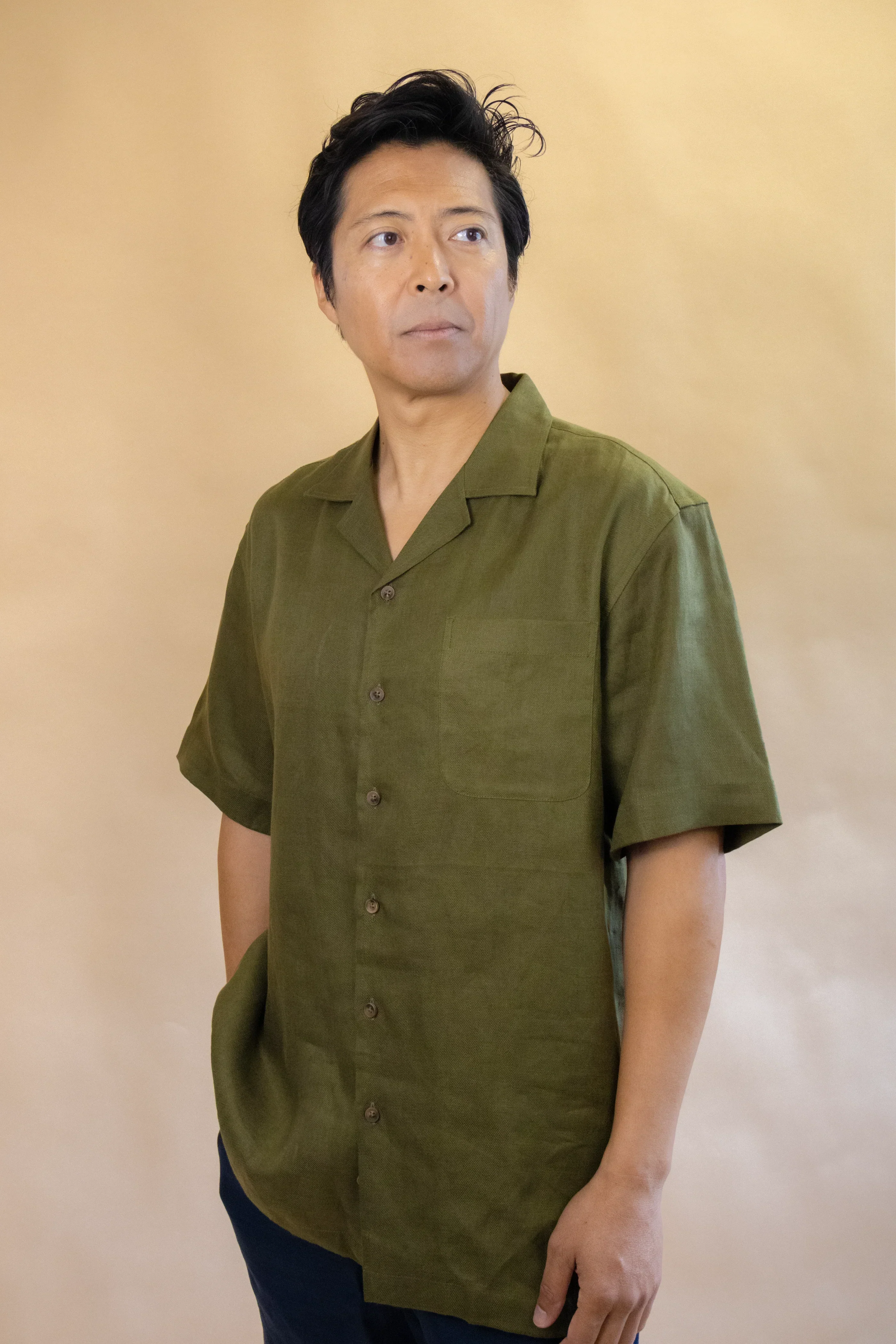 DUXTON | Linen Relaxed Fit Camp Collar Shirt - Image 8