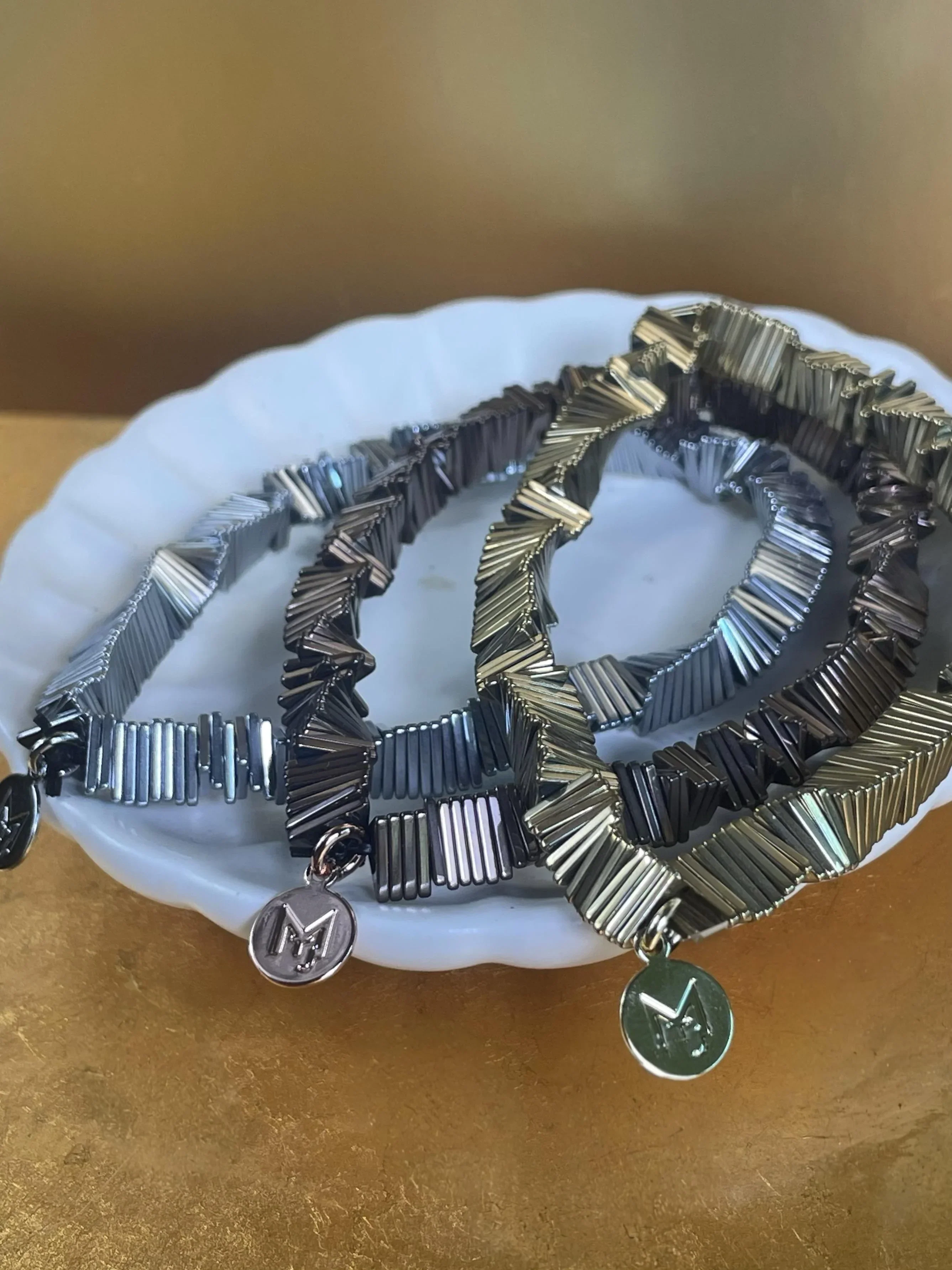 MARILYN TAN JEWELLERY | Kinetic Hematite Gemstone Elastic Bracelet - Image 10
