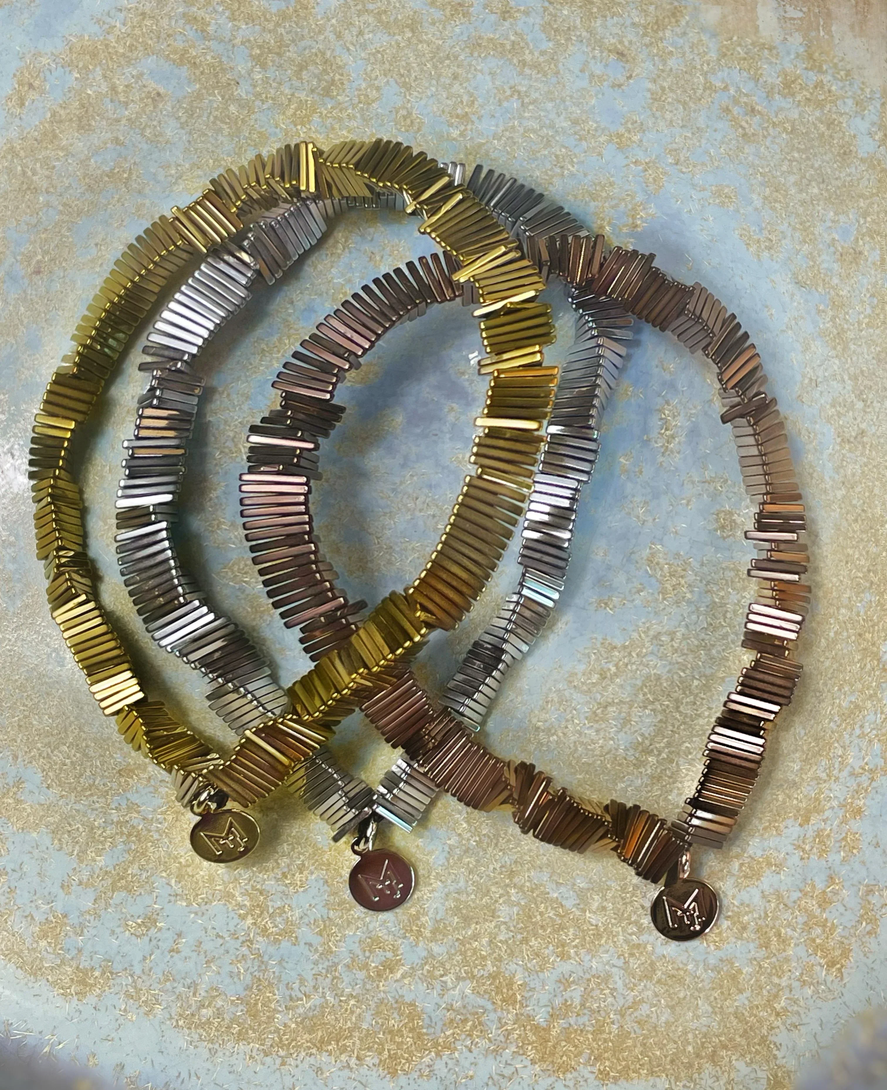 MARILYN TAN JEWELLERY | Kinetic Hematite Gemstone Elastic Bracelet - Image 12