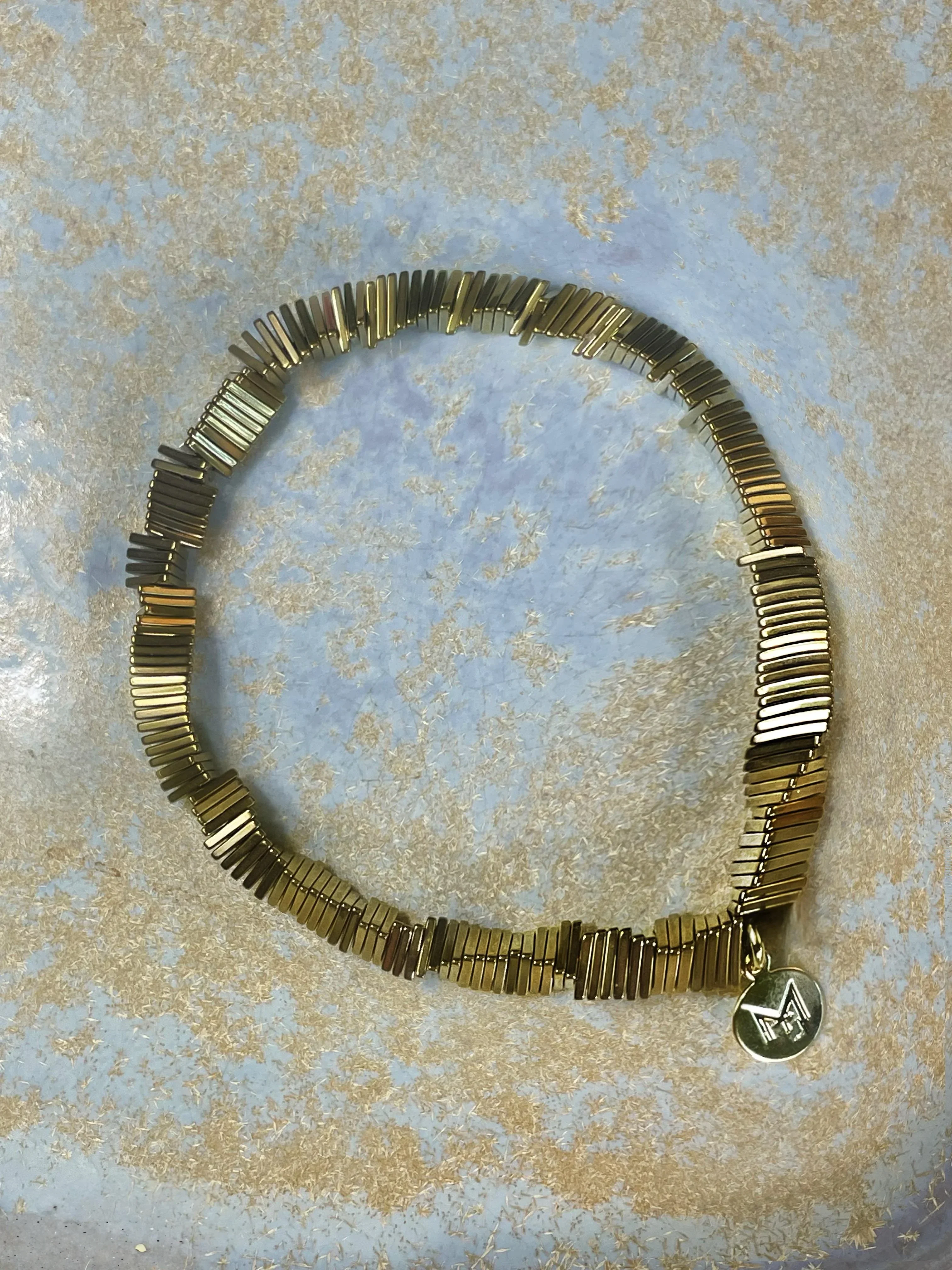MARILYN TAN JEWELLERY | Kinetic Hematite Gemstone Elastic Bracelet - Image 2
