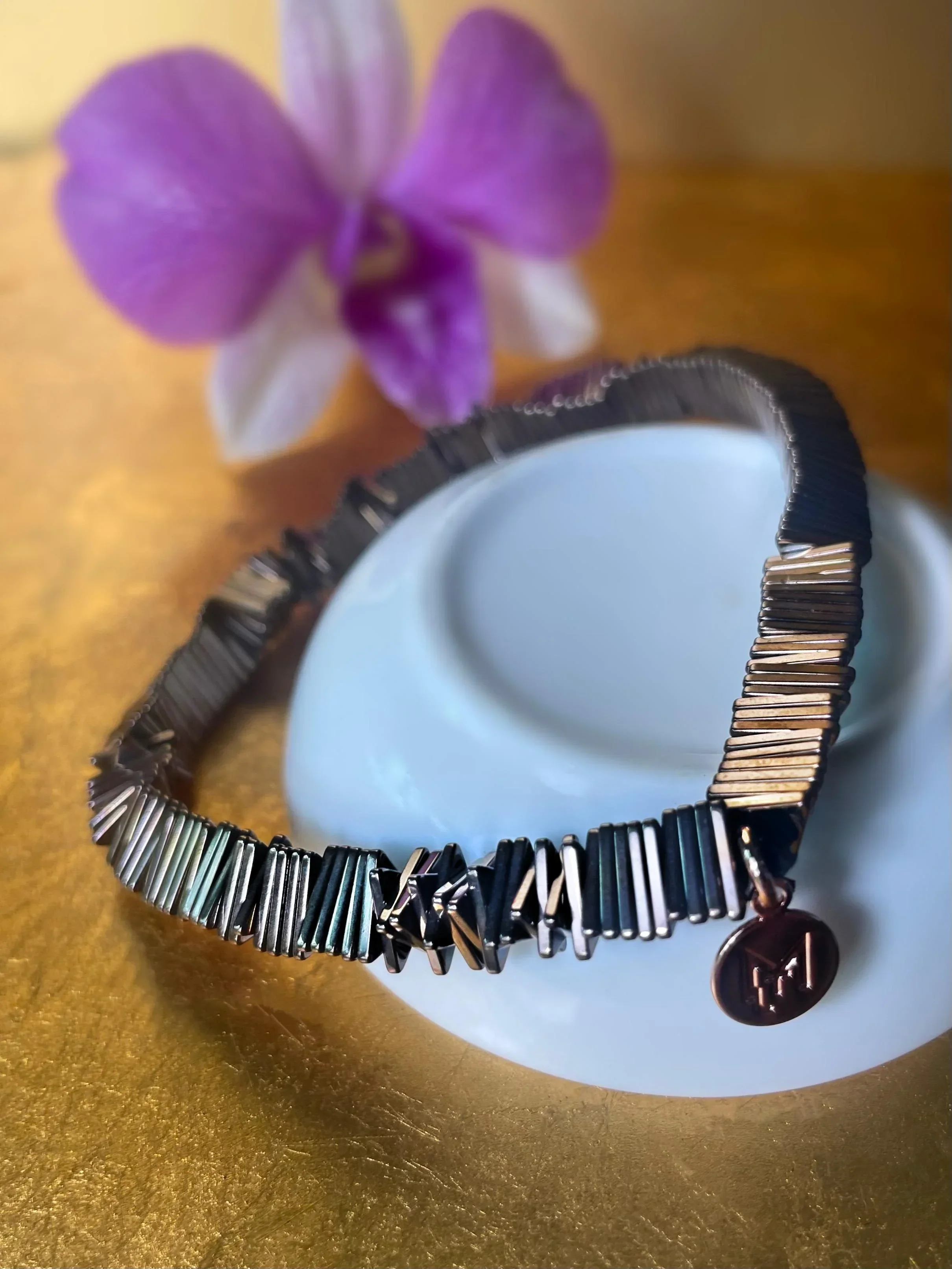 MARILYN TAN JEWELLERY | Kinetic Hematite Gemstone Elastic Bracelet - Image 9