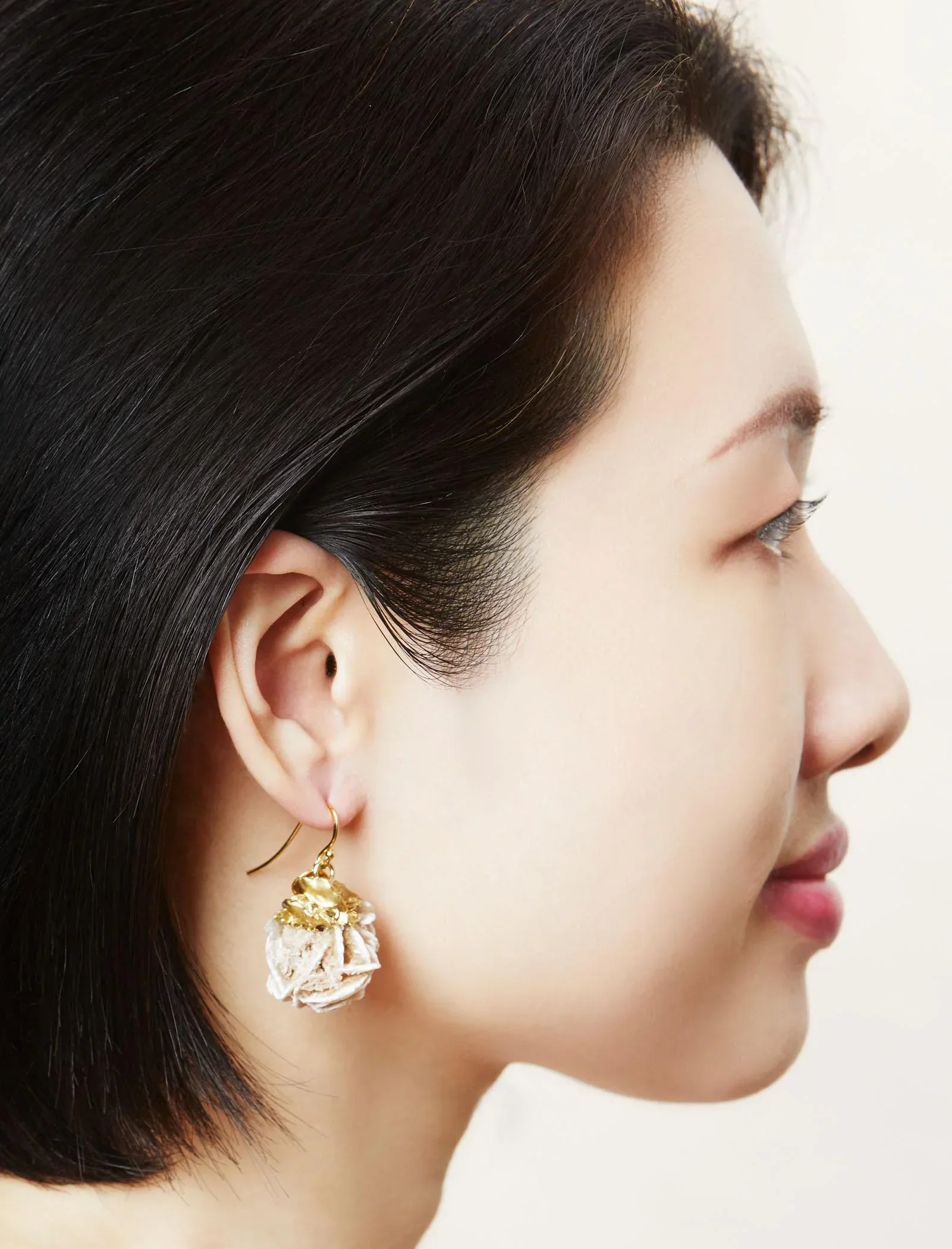 Marilyn Tan Jewellery | Large Natural Desert Rose Gold Hook Earrings