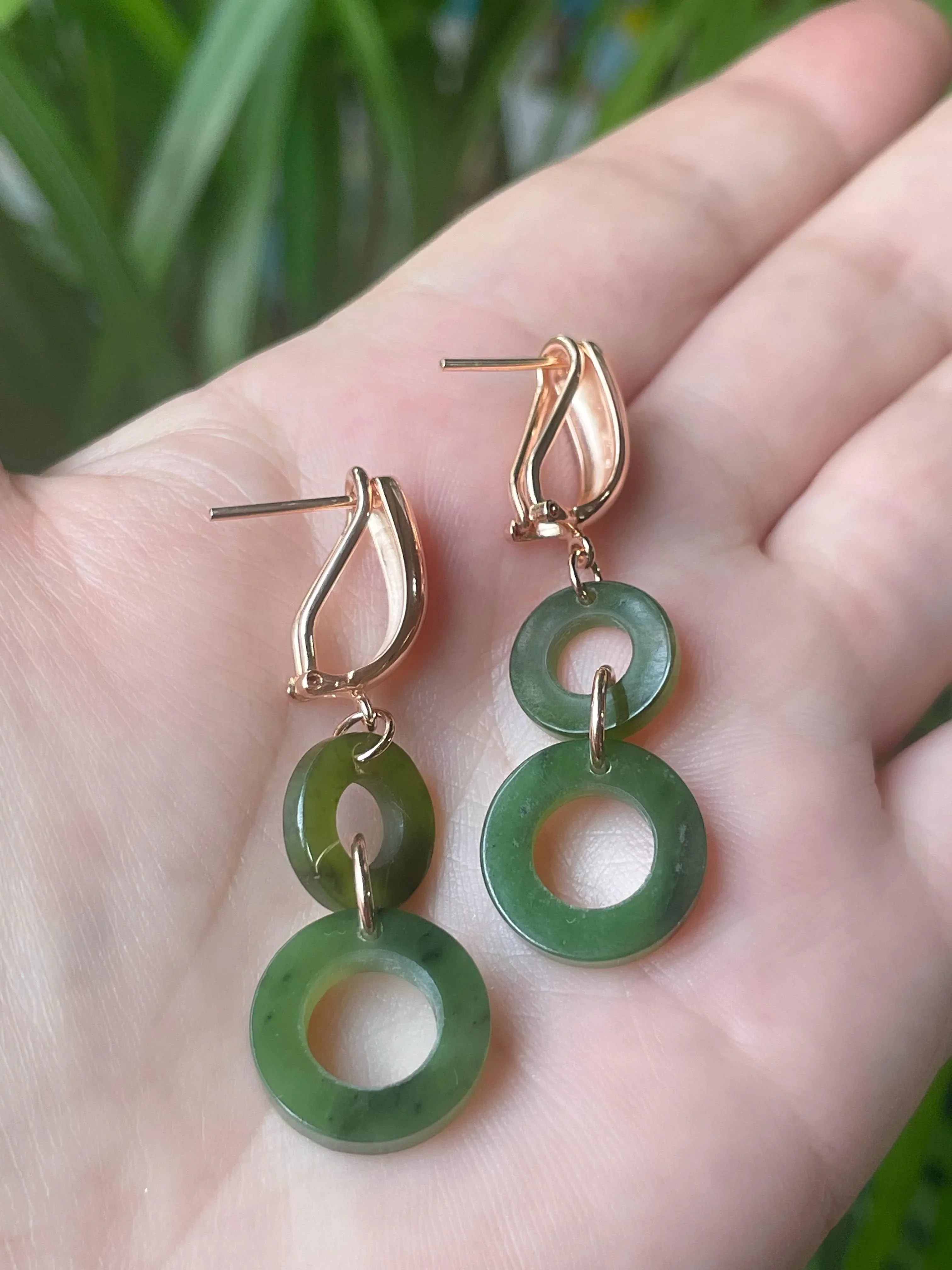 MARILYN TAN JEWELLERY | Nephrite Green Jade Lucky 8 Clip and Post Earrings - Image 3
