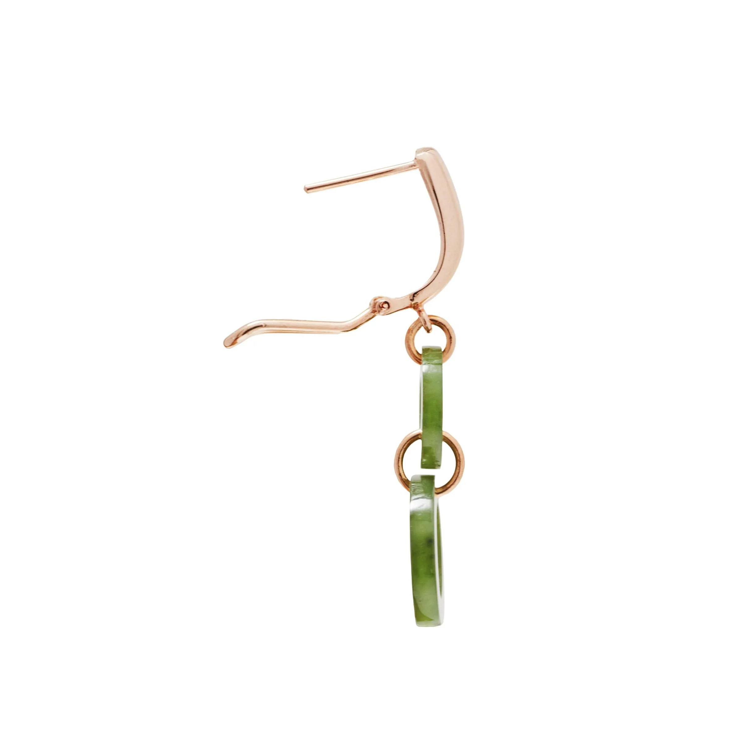 MARILYN TAN JEWELLERY | Nephrite Green Jade Lucky 8 Clip and Post Earrings - Image 6