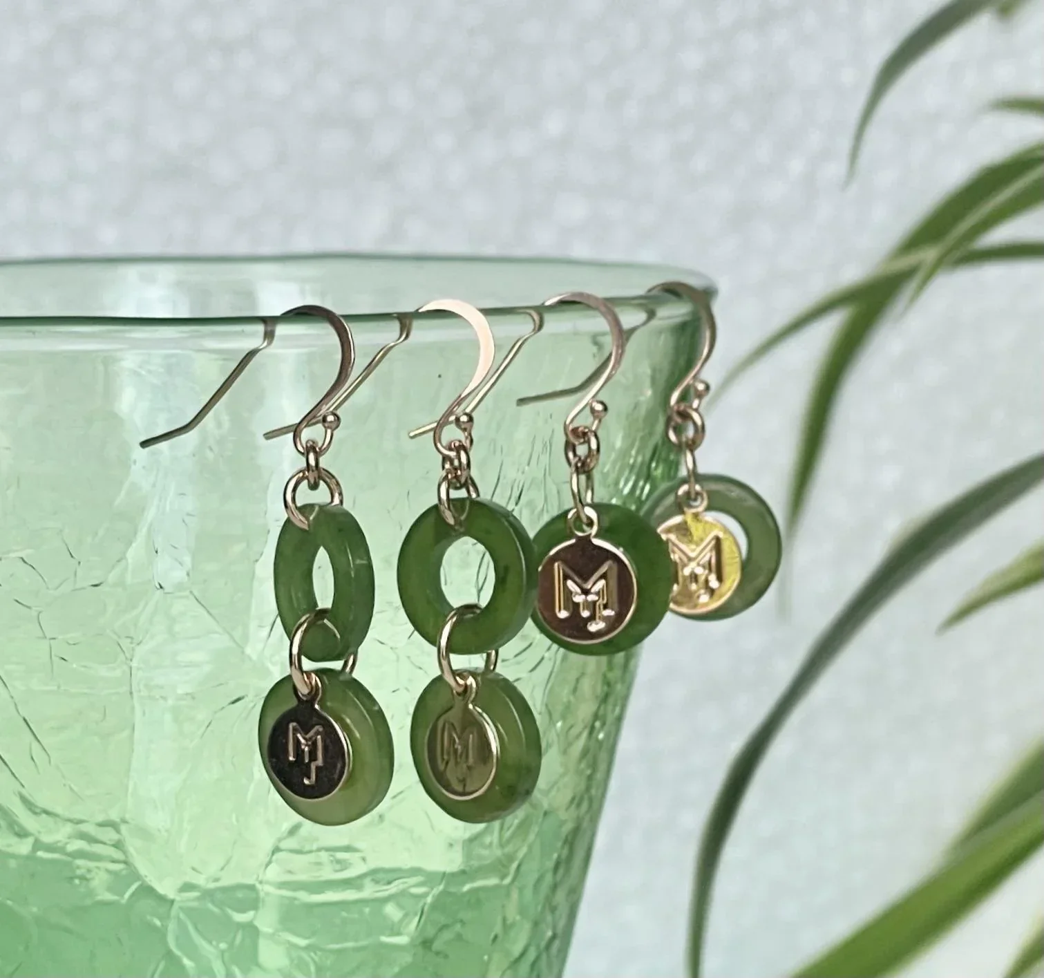 MARILYN TAN JEWELLERY | Nephrite Green Jade Mini Ring Hooks Earrings - Image 4