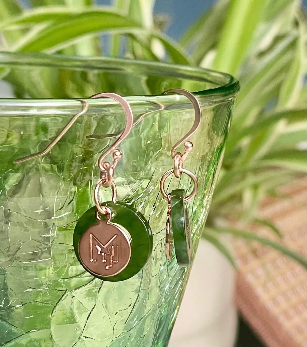 MARILYN TAN JEWELLERY | Nephrite Green Jade Mini Ring Hooks Earrings - Image 5