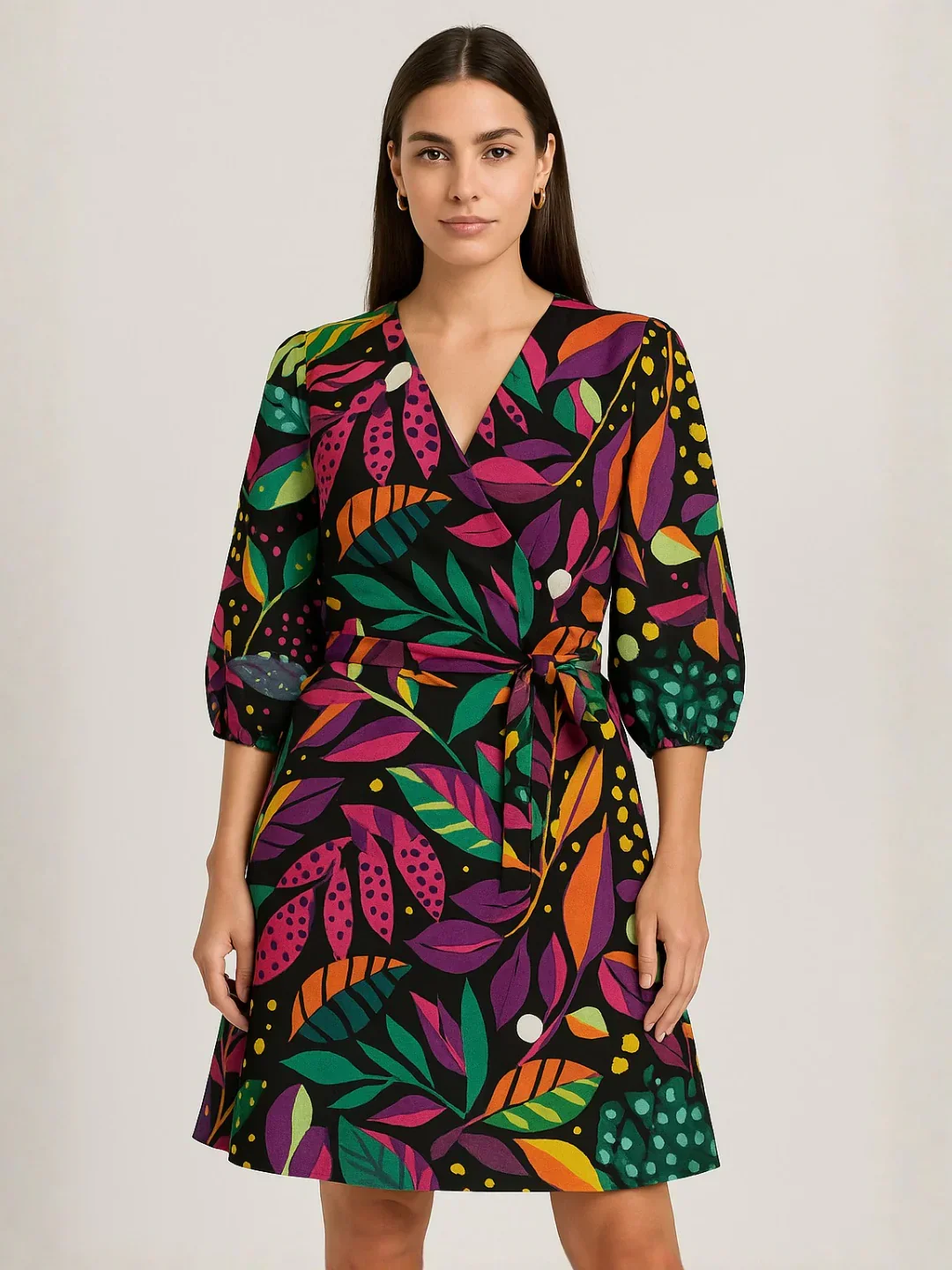 NIMBU | Havana Starry Night Wrap Dress In Cotton - Image 5