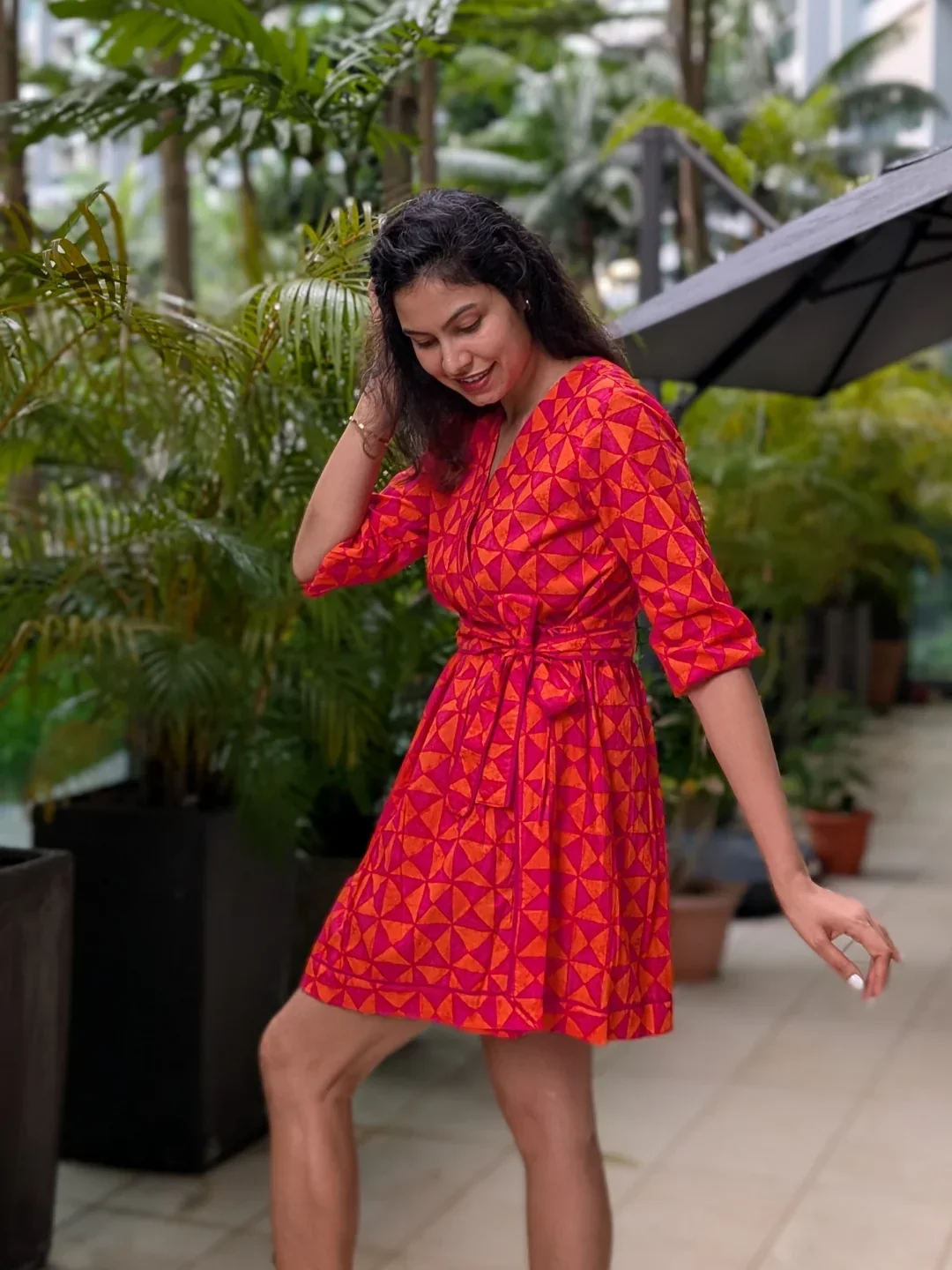 NIMBU | Havana Tango Sorbet Wrap Dress in Cotton - Image 3