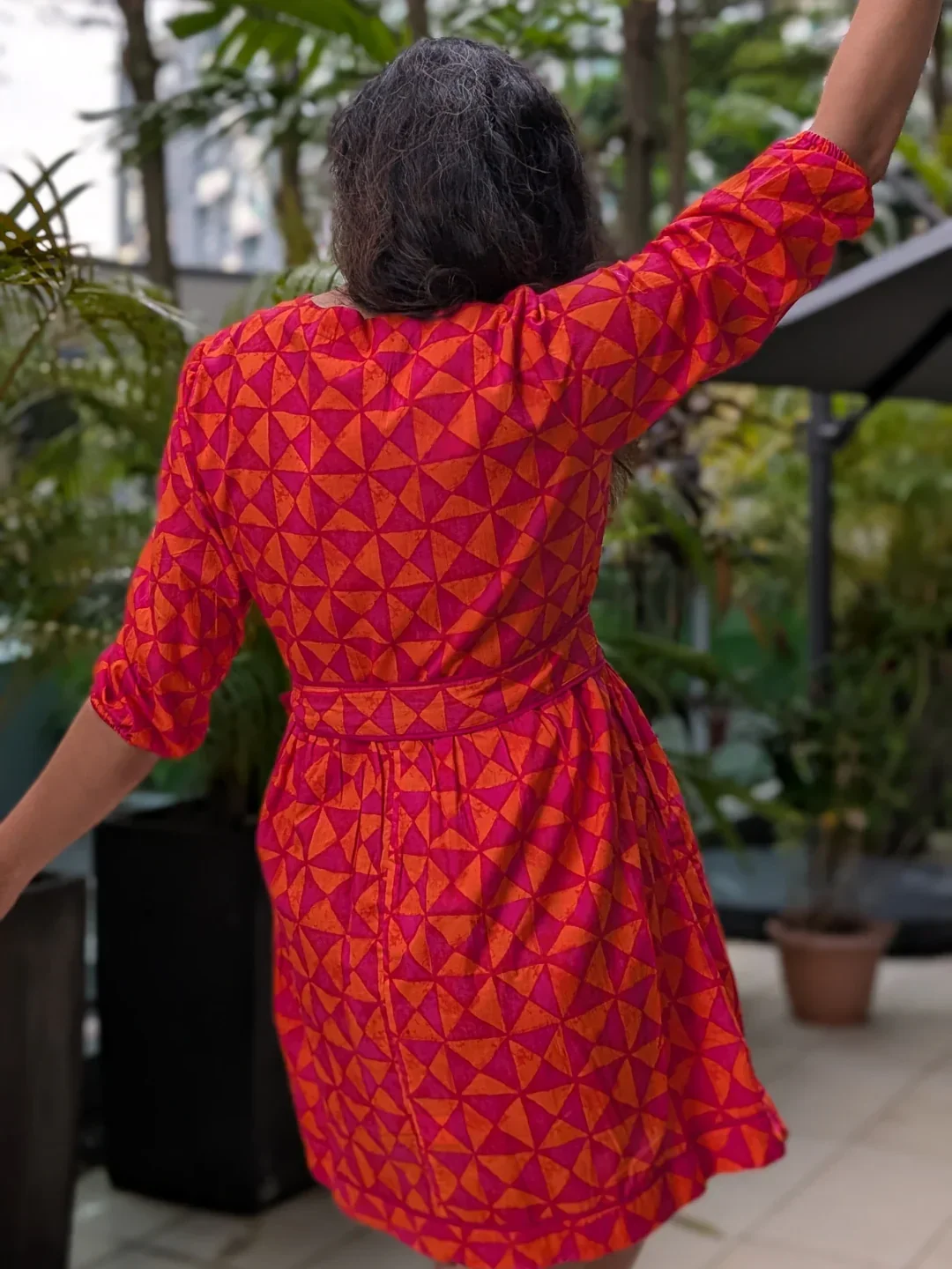 NIMBU | Havana Tango Sorbet Wrap Dress in Cotton - Image 4