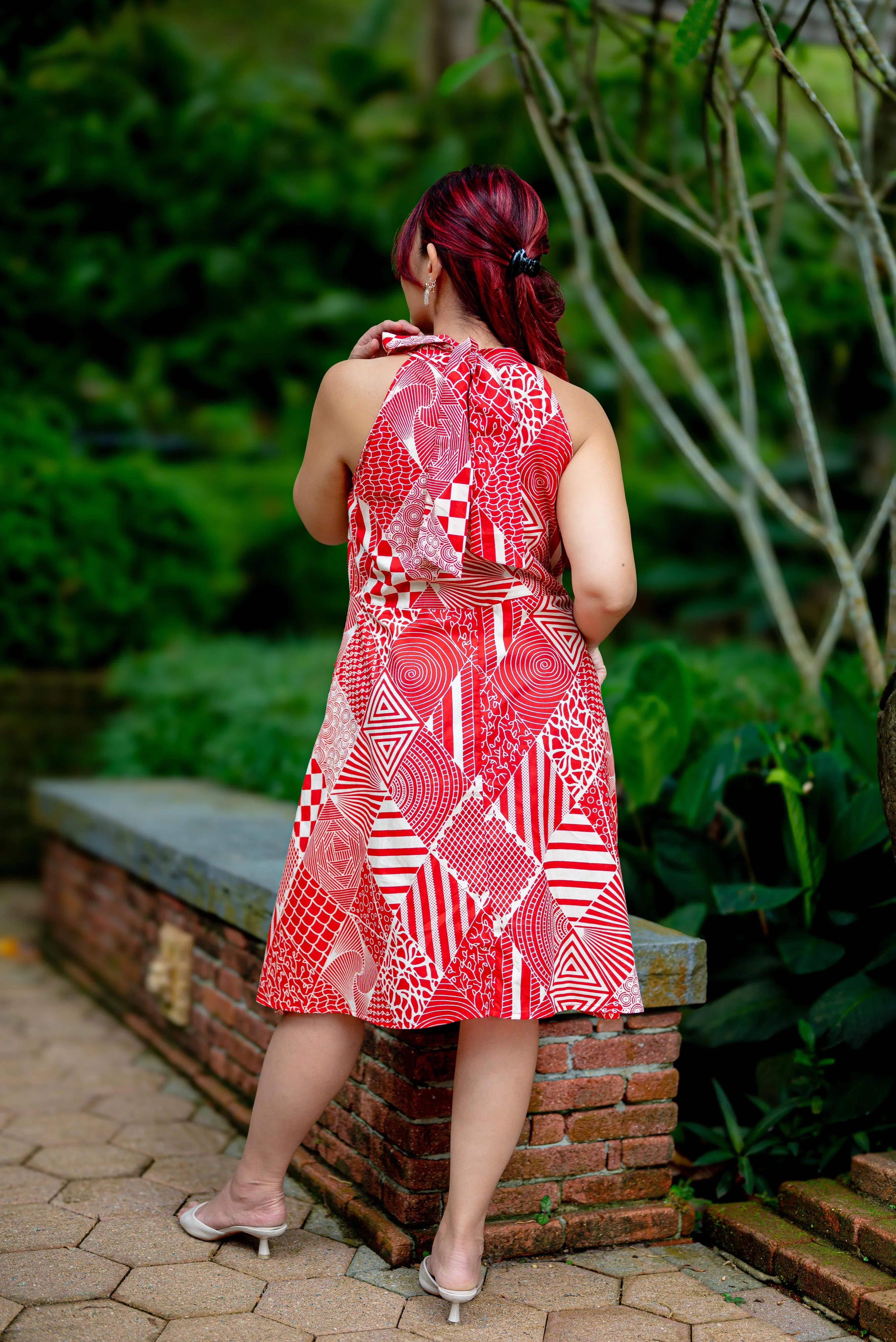 NIMBU | Imperial Women's Short Halter Dress with Pockets - Image 3