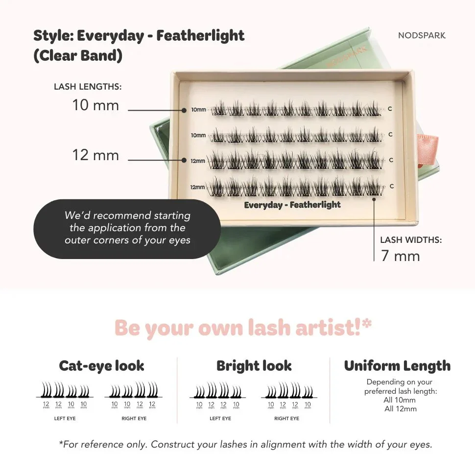 NODSPARK | Clear Band Everyday Featherlight Lazy Lashes - Image 2