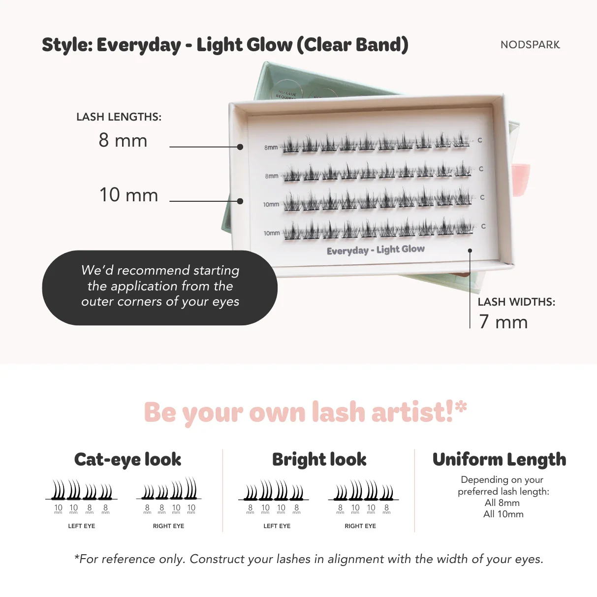 NODSPARK | Clear Band Everyday Light Glow Lazy Lashes - Image 6