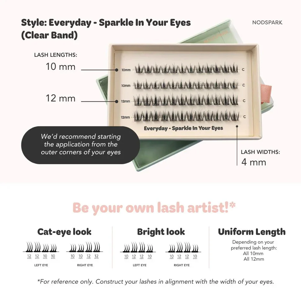 NODSPARK | Clear Band Everyday Sparkle In Your Eyes Lazy Lashes - Image 3