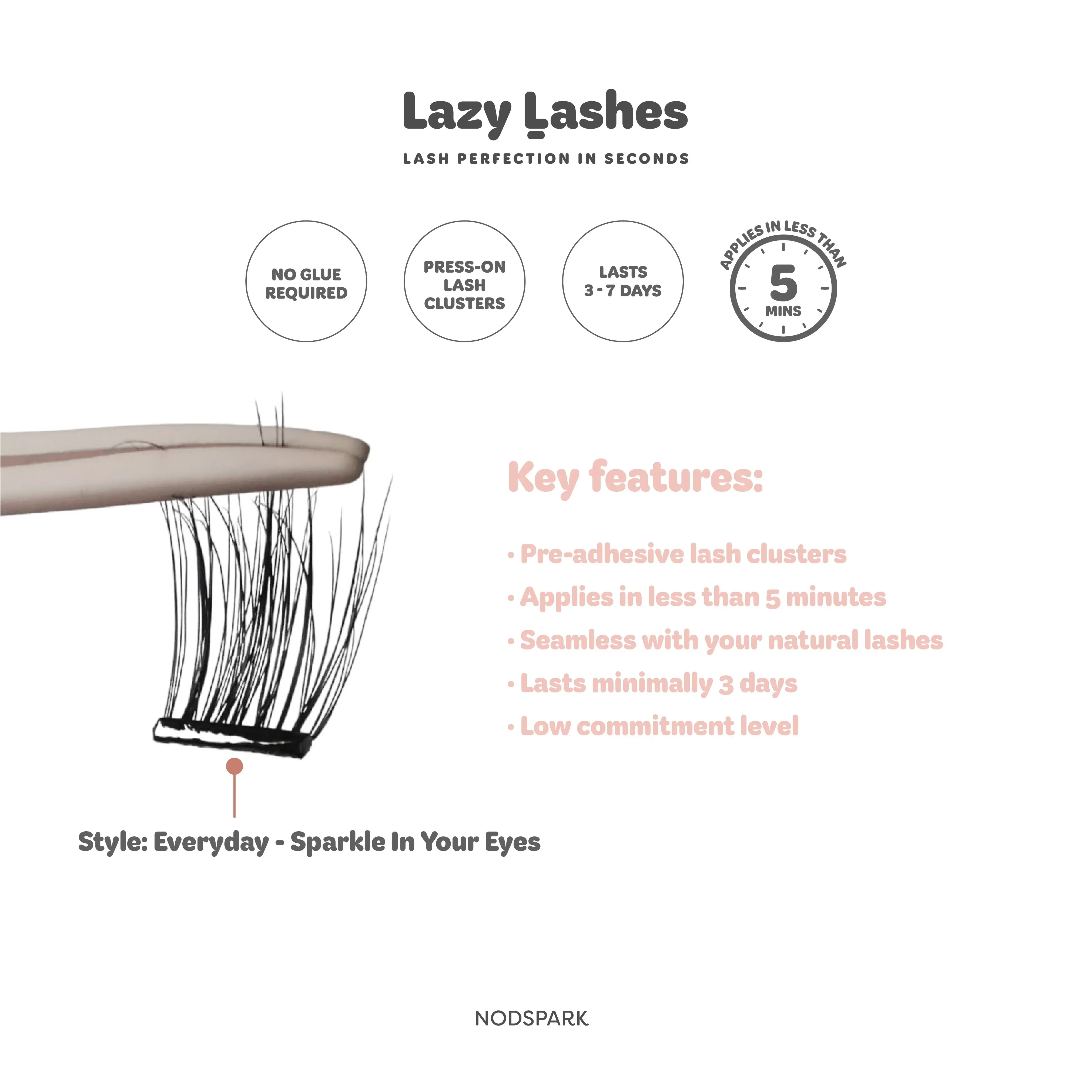 NODSPARK | Everyday Sparkle In Your Eyes Lazy Lashes - Image 6