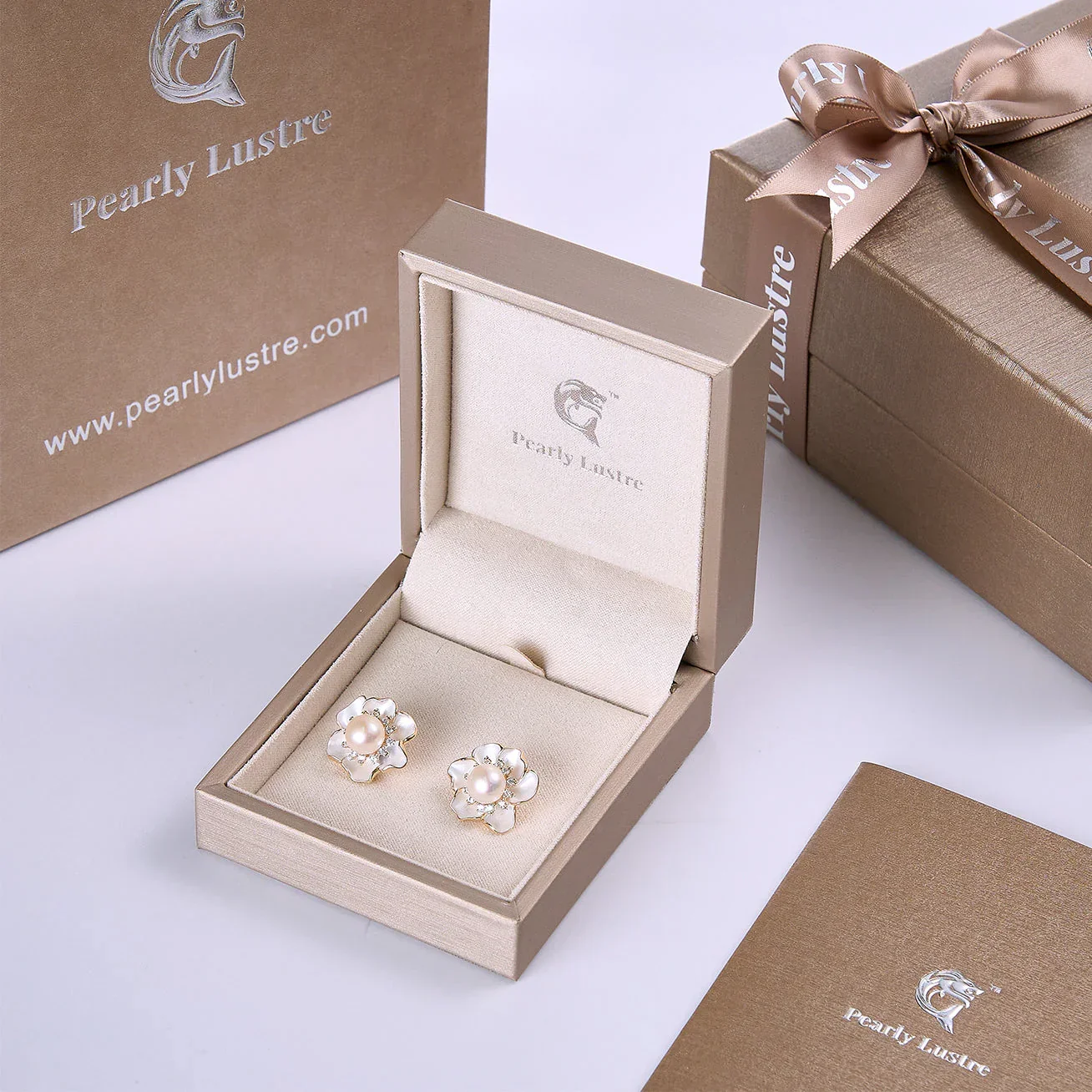 PEARLY LUSTRE | Top Grade Freshwater Pearl Earrings WE00801 | ORCHID - Image 8
