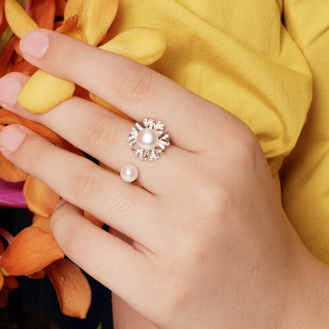 PEARLY LUSTRE | Top Grade Freshwater Pearl Rings WR00209 | GARDENS - Image 4