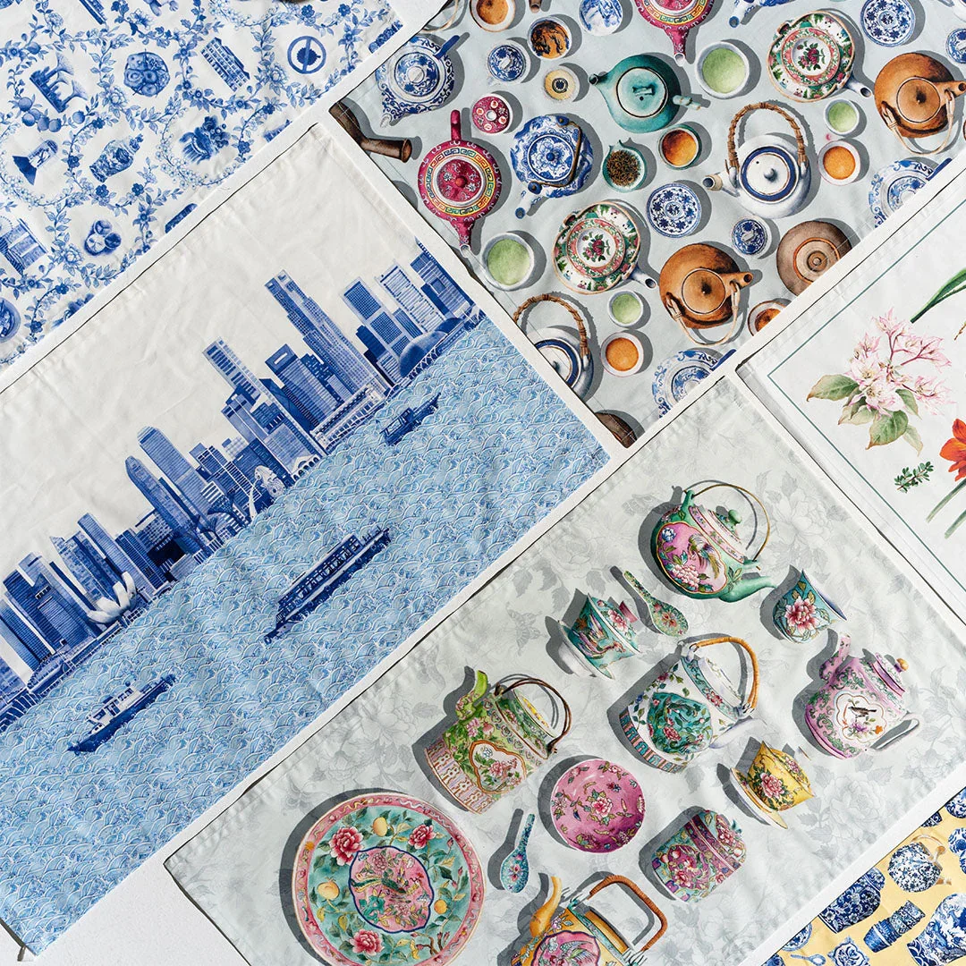 SINGLAPA | Peranakan Teapots Tea Towel - Image 2