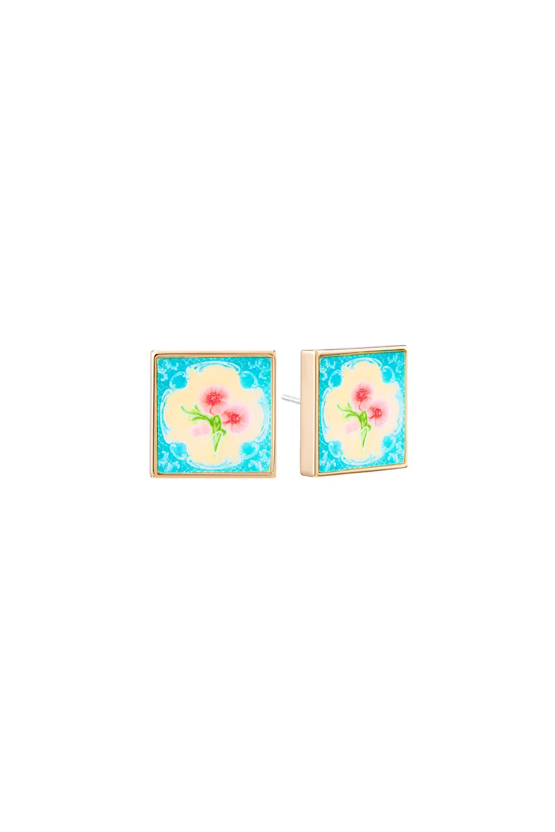 RARE BIRD COLLECTION | Peranakan Tile Stud - Dreamy Turquoise