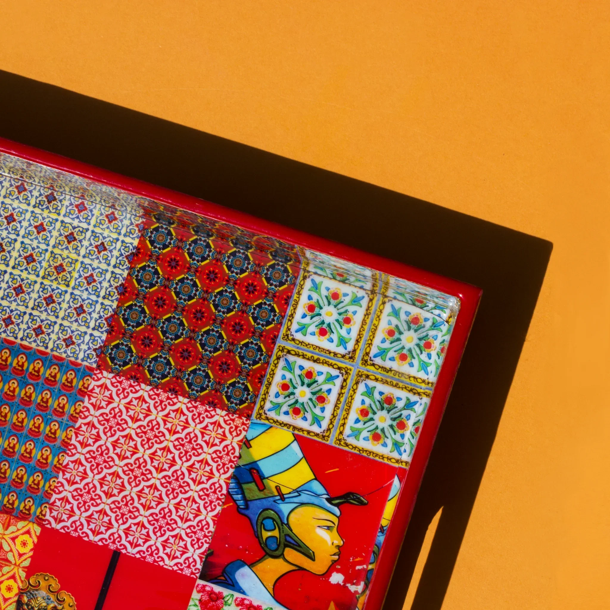 PHOTO PHACTORY | Peranakan Tiles Tray - Barn Red - Image 2
