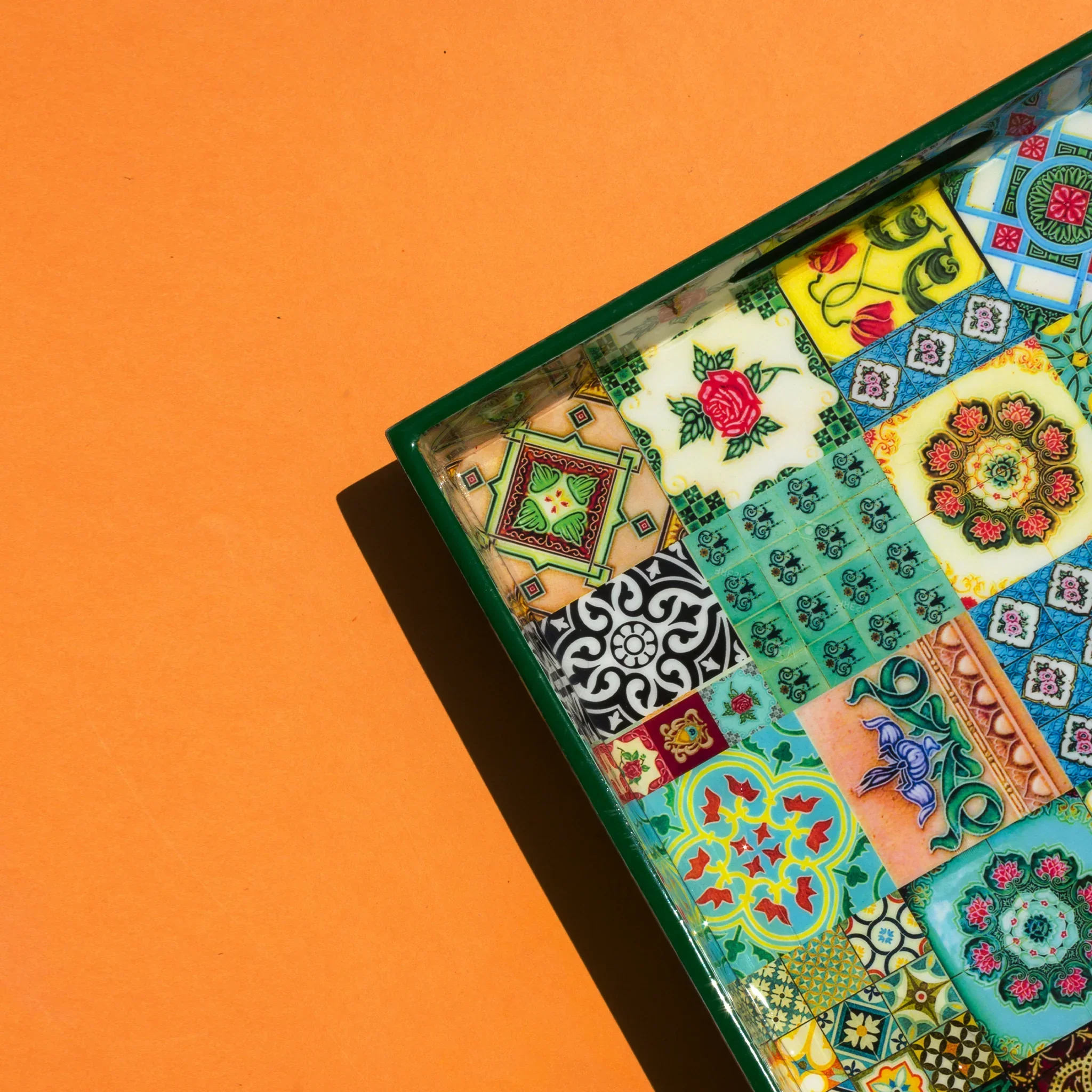 PHOTO PHACTORY | Peranakan Tiles Tray - Emerald Green - Image 2