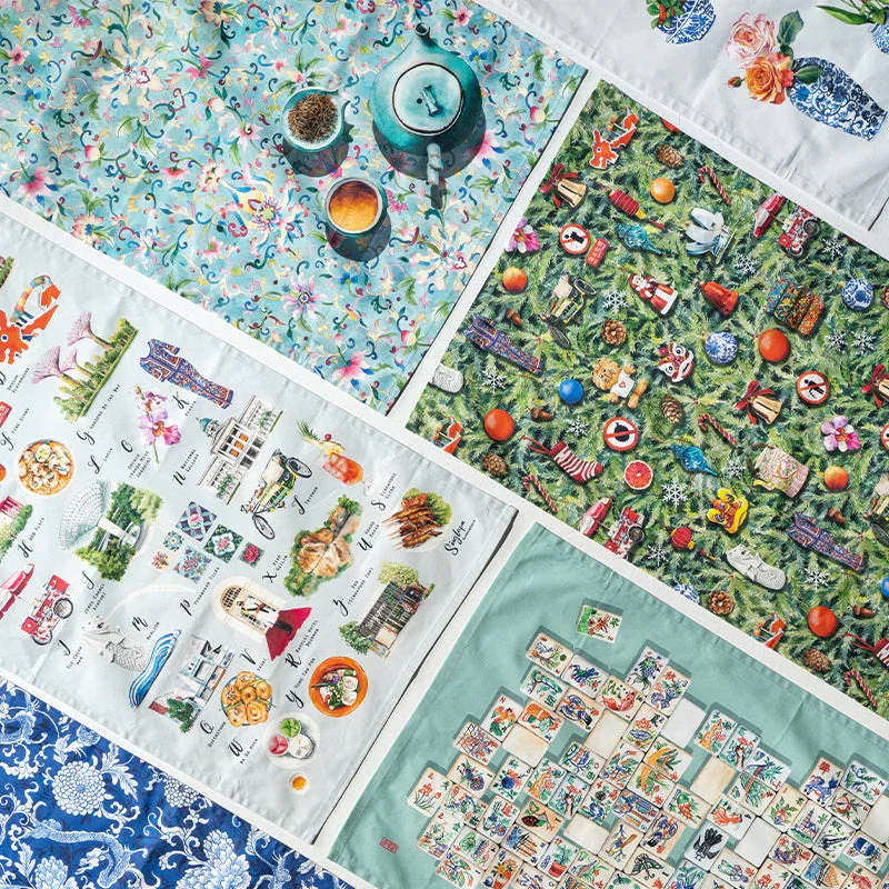 SINGLAPA | Porcelain & Flower Tea Towel - Image 3